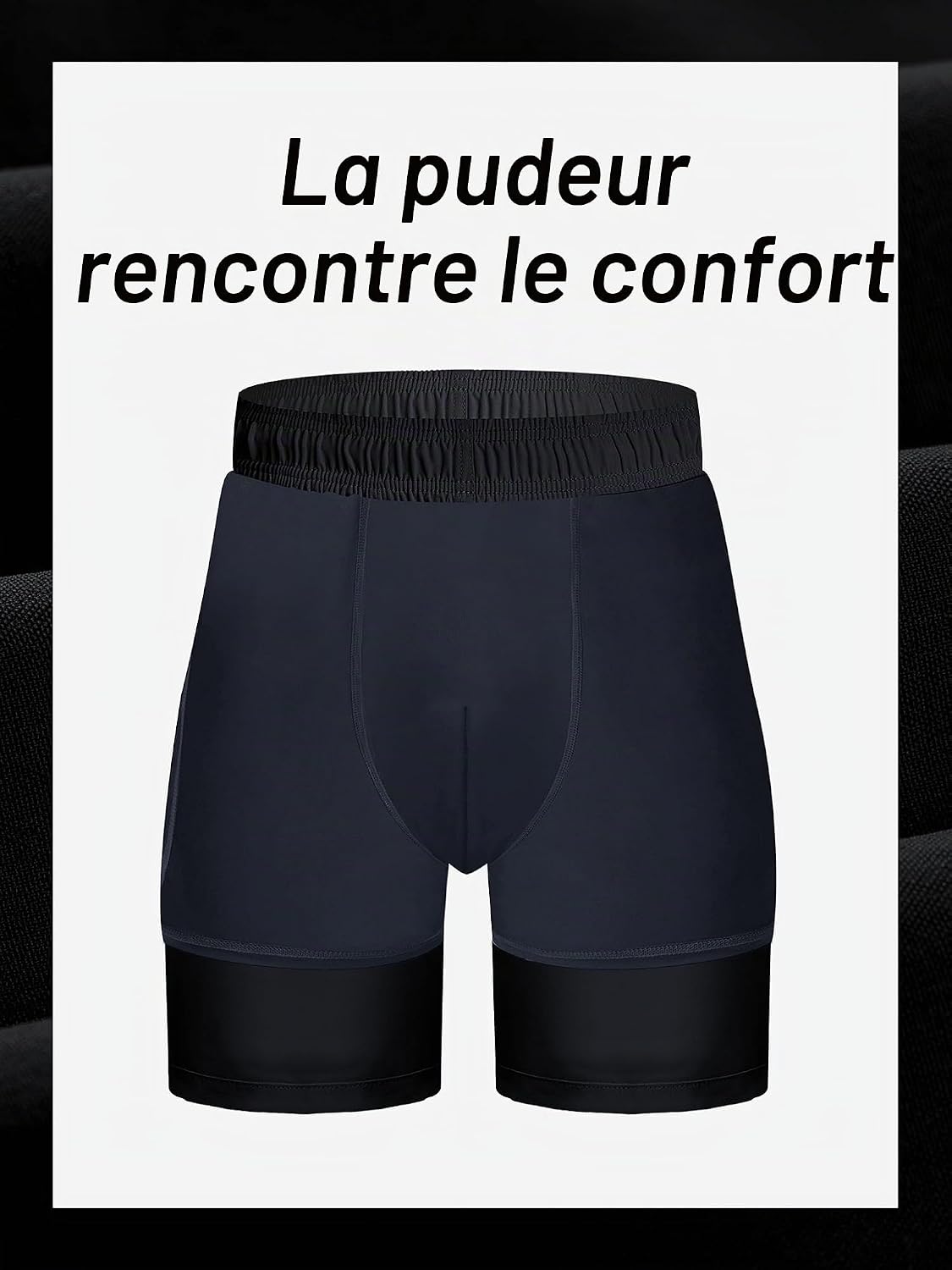 Detalle de Arcweg Shorts de Bain Homme Étanche Séchage Rapide 2 en 1 avec Doublure de Compression Noir L (EU)