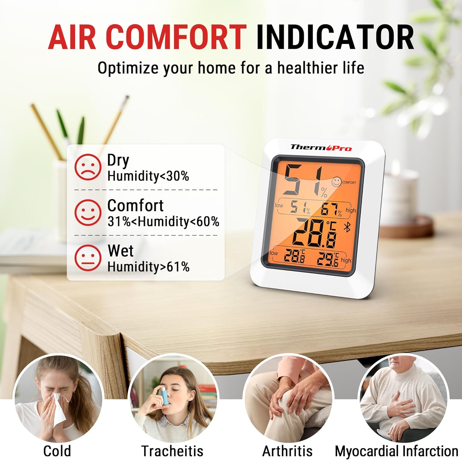 Thumbnail 5 de ThermoPro TP350 Bluetooth Room Thermometer 2-pack 🌡