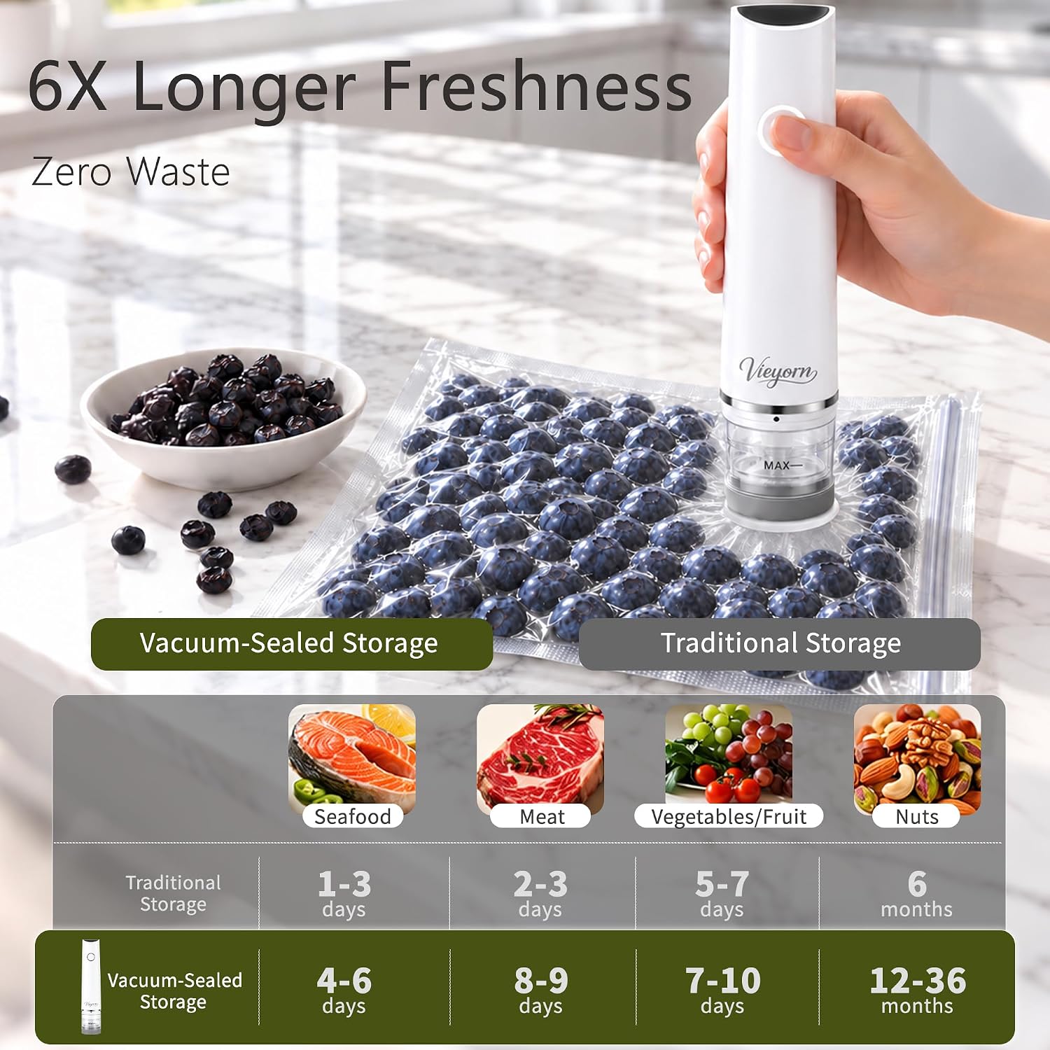 Thumbnail 3 de Vieyorn Food Vacuum Sealer 60kPa