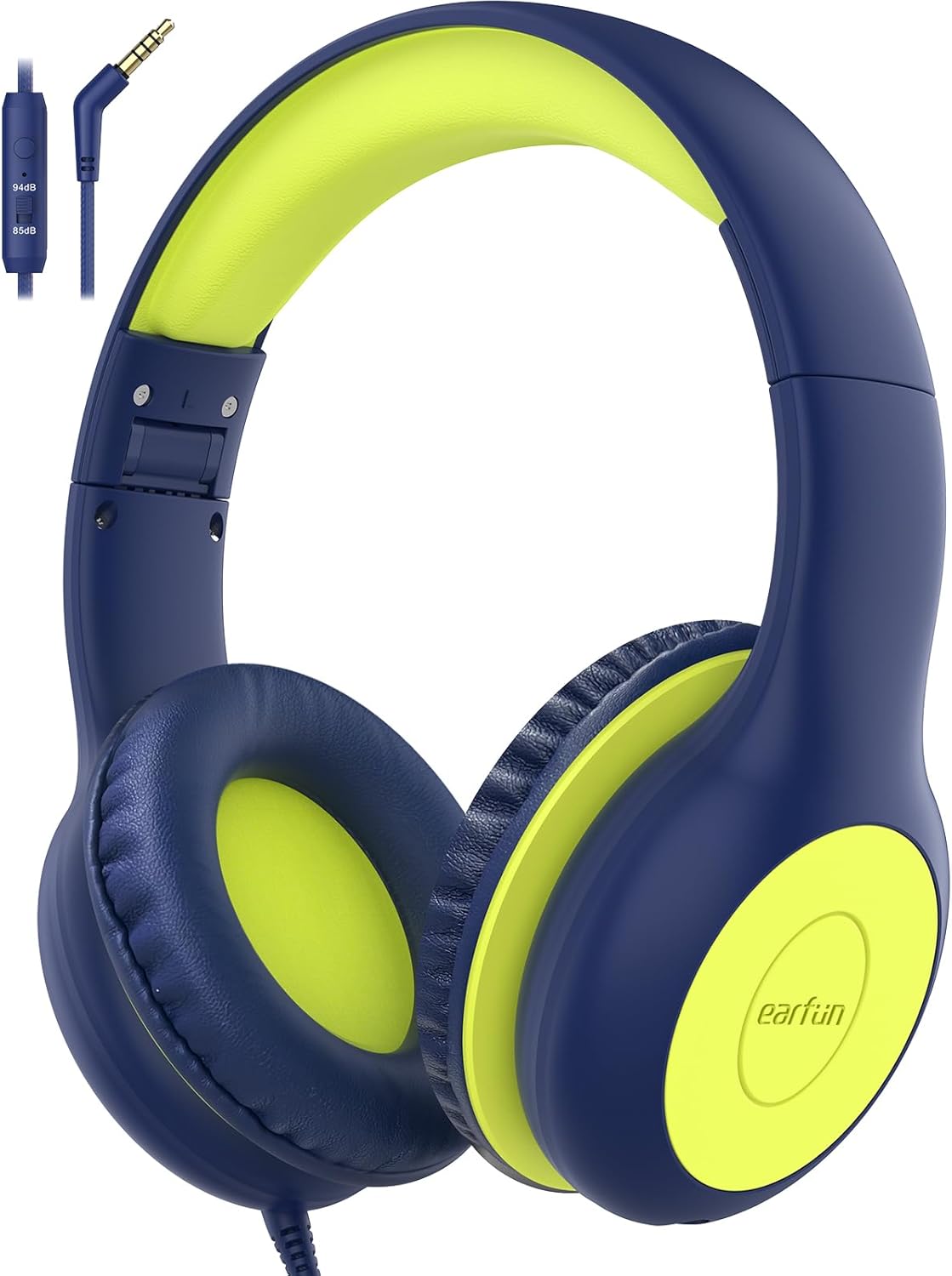 Detalle de EarFun Kinder Kopfhörer – kabelgebundene Over-Ear‑Kopfhörer mit Lautstärkebegrenzung (85/94 dB) für Schule, Tablet und Reisen