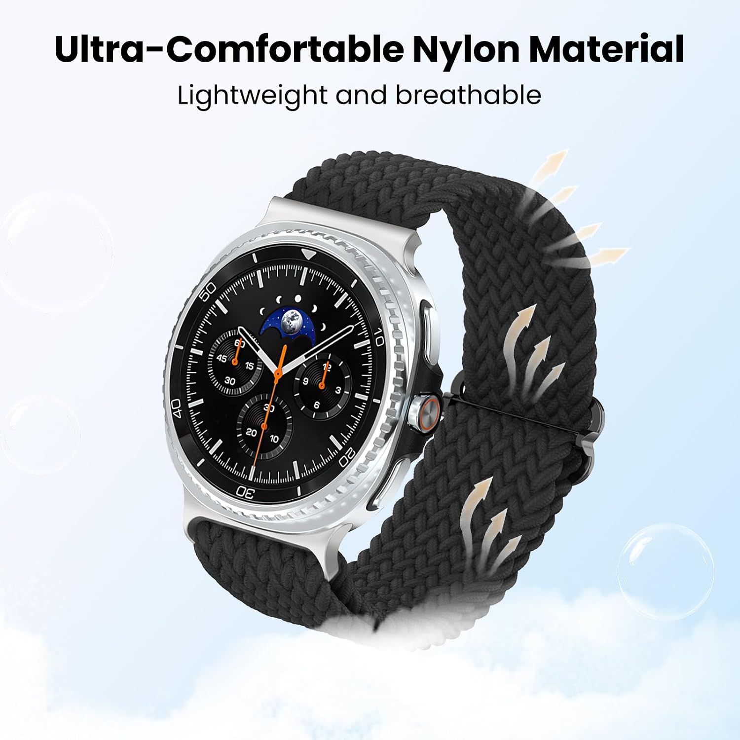 Thumbnail 3 de Delidigi braided stretchy straps for Samsung Galaxy Watch 8 and Watch 8 Classic (nylon elastic replacement bands)