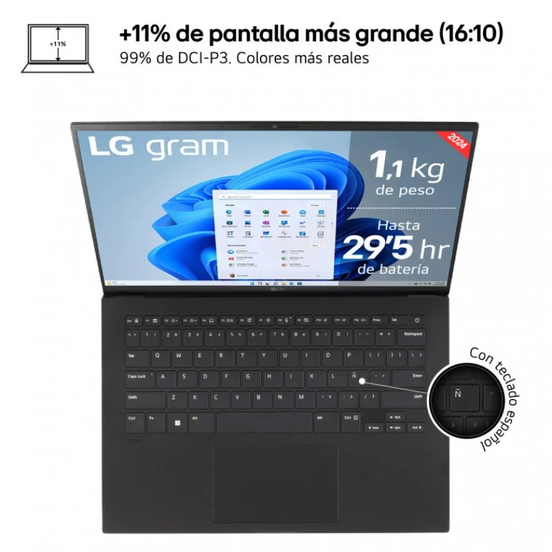 Detalle 2 de LG Gram 14Z90S-G.AD78B portátil 32GB 1TB SSD 14"