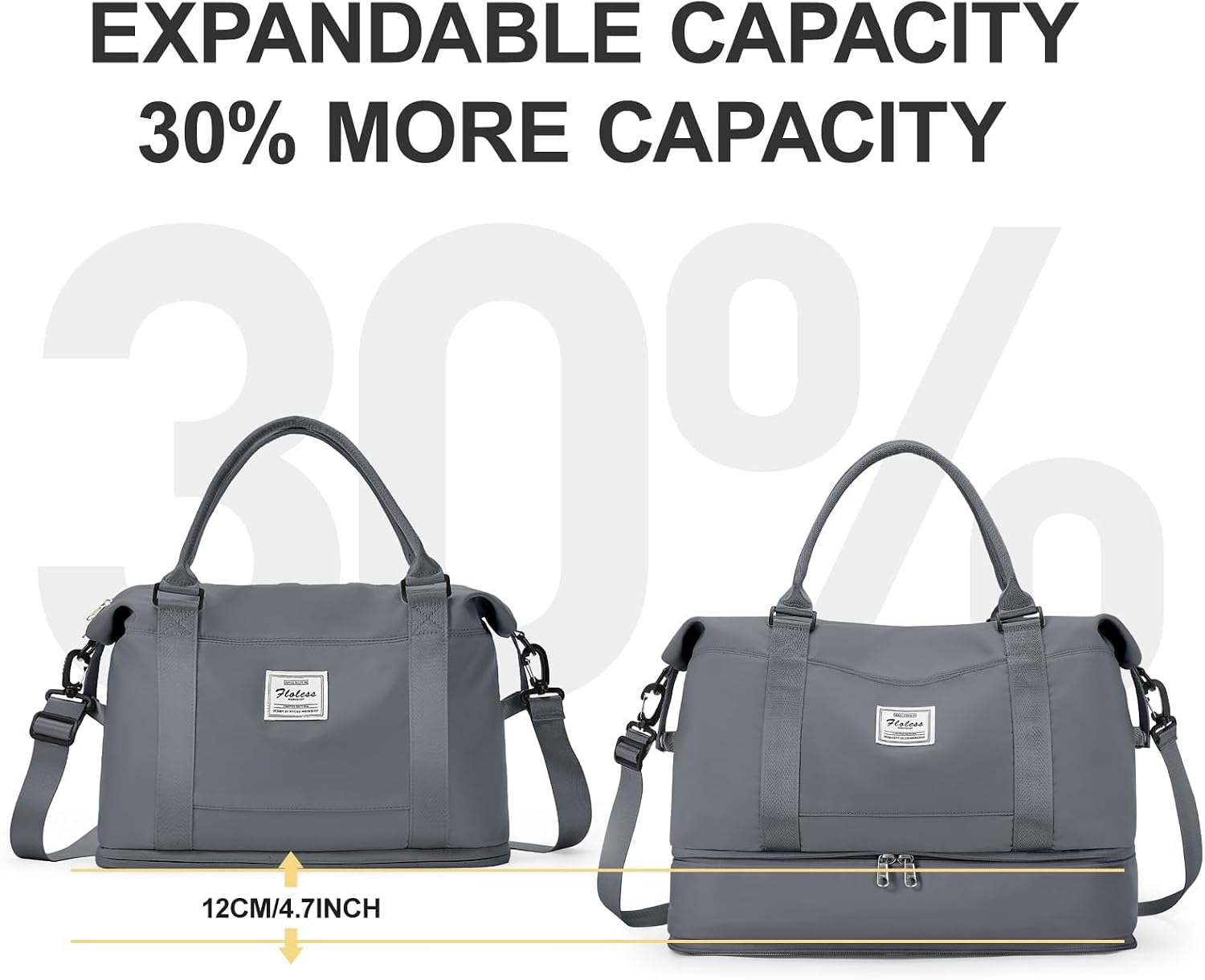 Thumbnail 3 de Reisetasche Damen 40x30x20 „Ryanair“-Handgepäcktasche F8 Schiefergrau mit Schuhfach