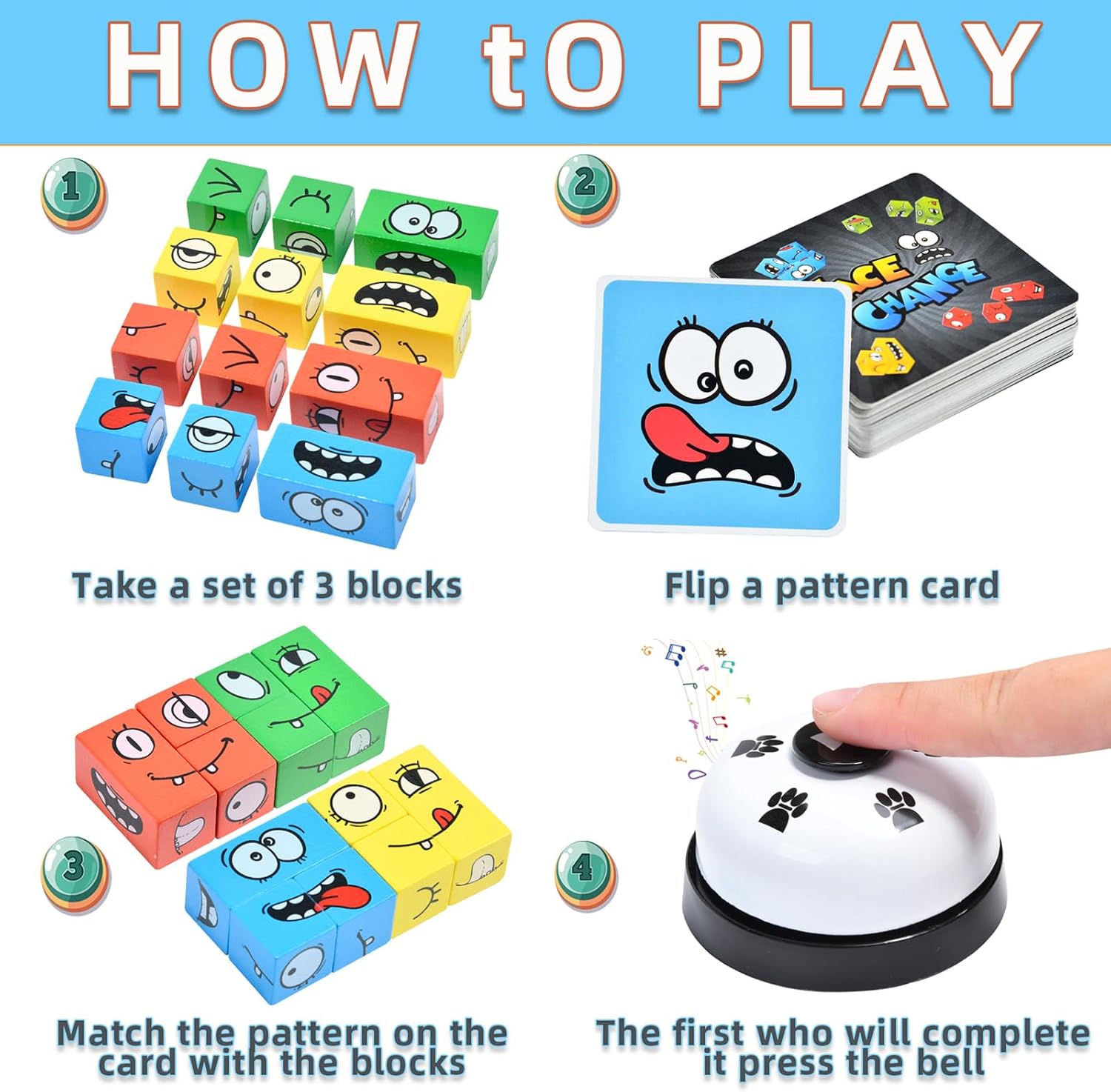 Detalle de Wooden Face Changing Magic Cube Game