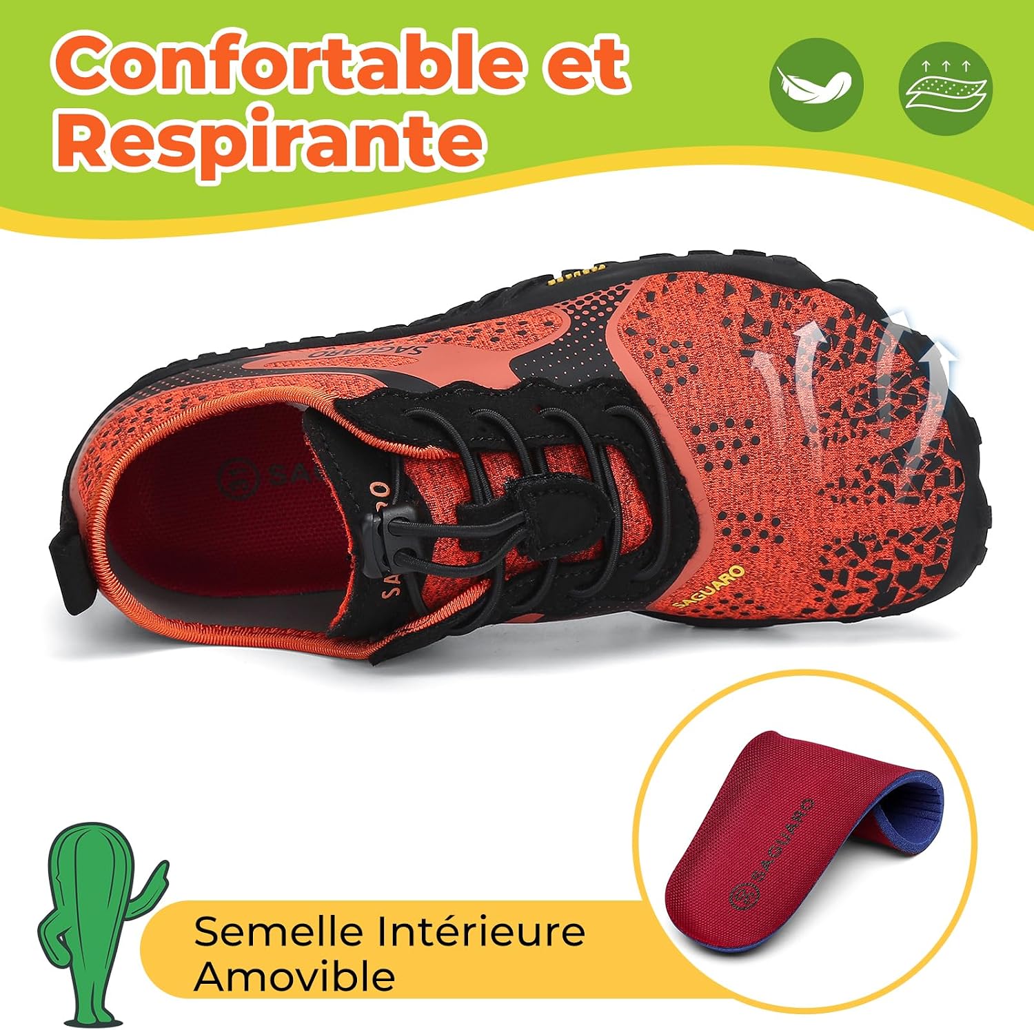 Detalle de SAGUARO Chaussures barefoot enfant 360° pliables