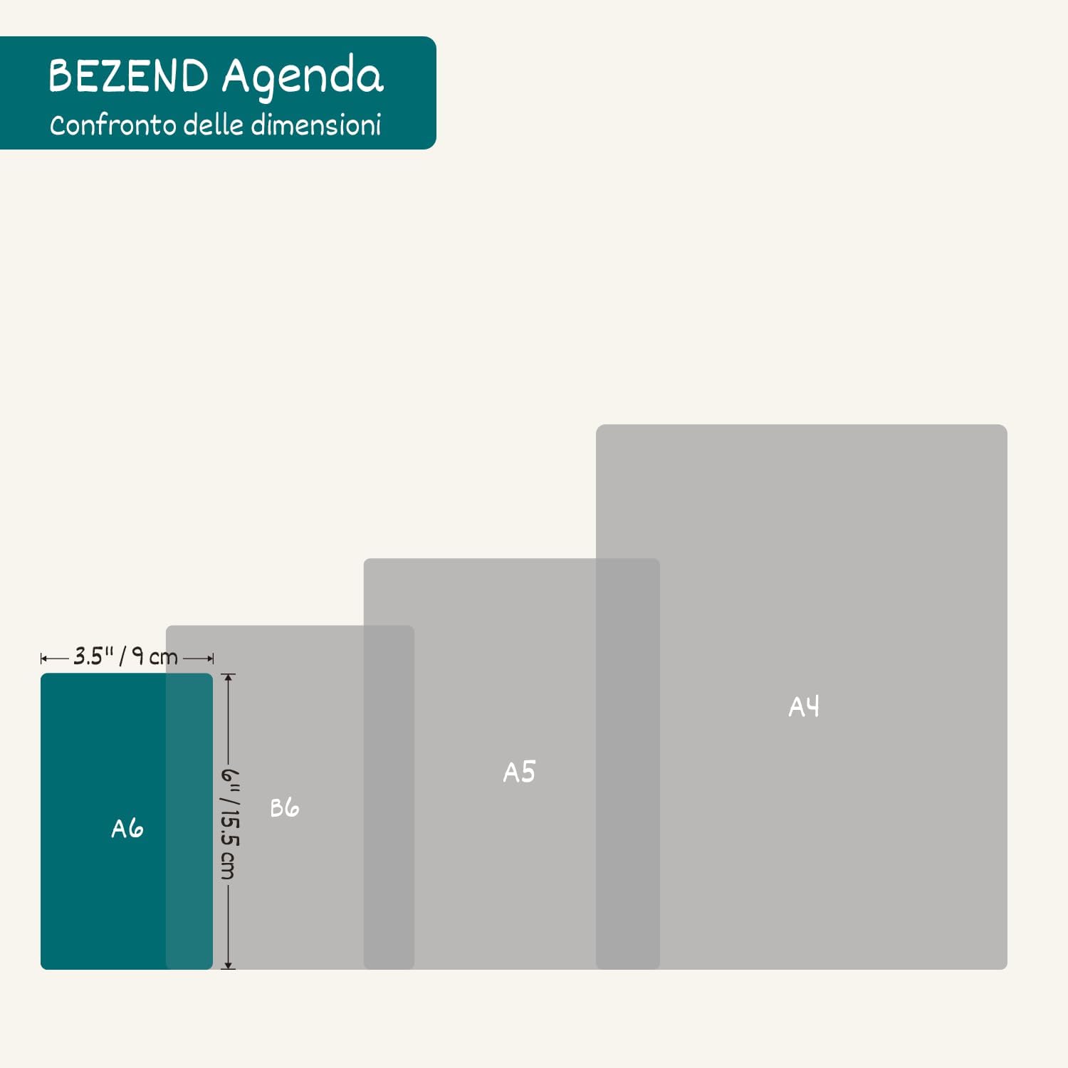 Detalle de BEZEND Agenda 2026/2027 Settimanale Tascabile A6, Copertina in Pelle PU Verde Foresta, 18 Mesi