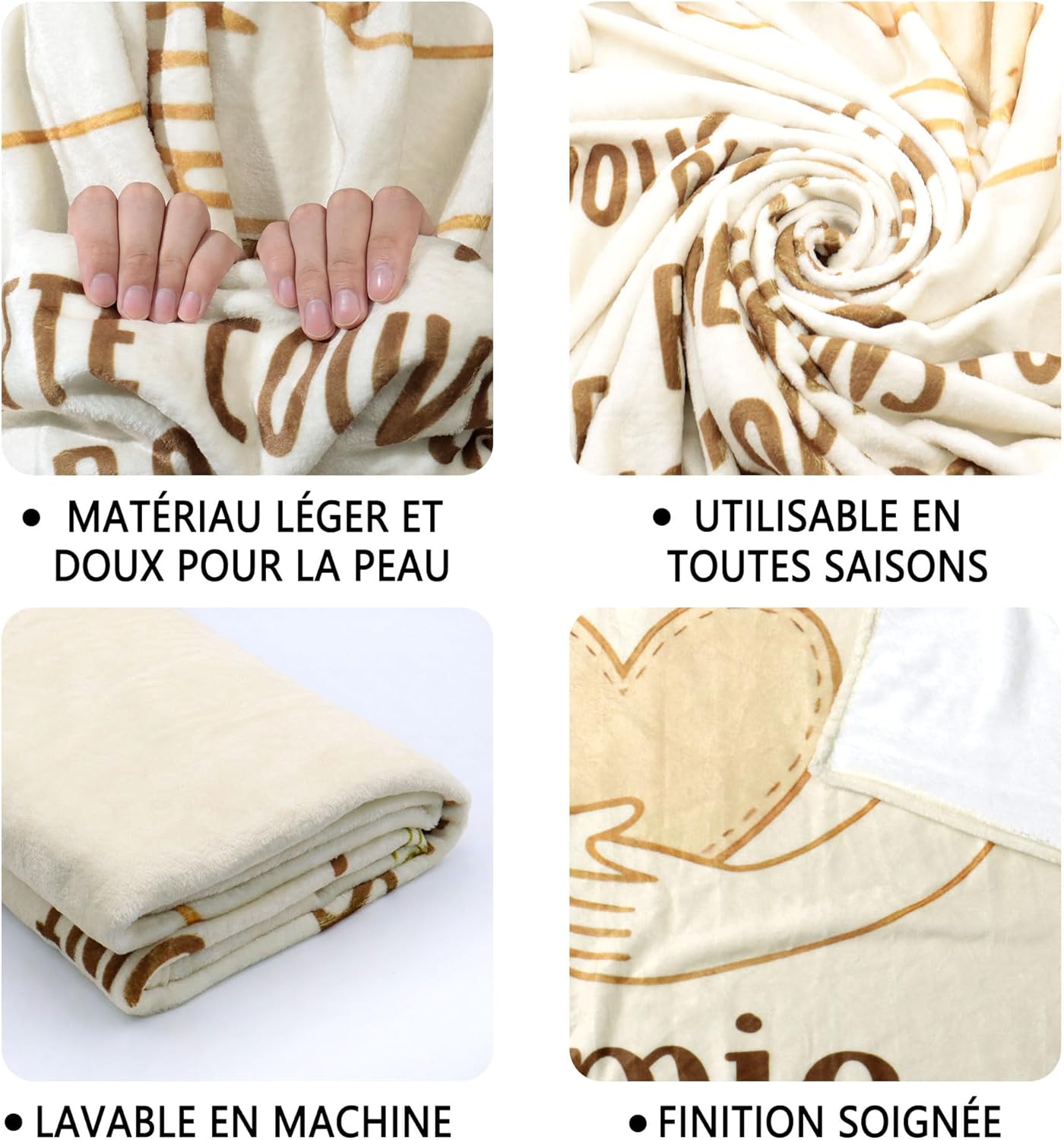 Thumbnail 3 de Couverture flanelle « Maman Nous Espérons Que Chaque Fois que Tu te Blottis Dans Cette Couverture » – cadeau chaleureux