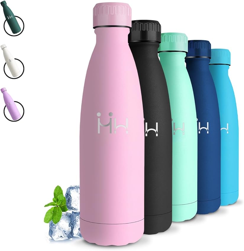 Detalle de Botella Acero Inoxidable 500 ml para escuela y viaje 💧
