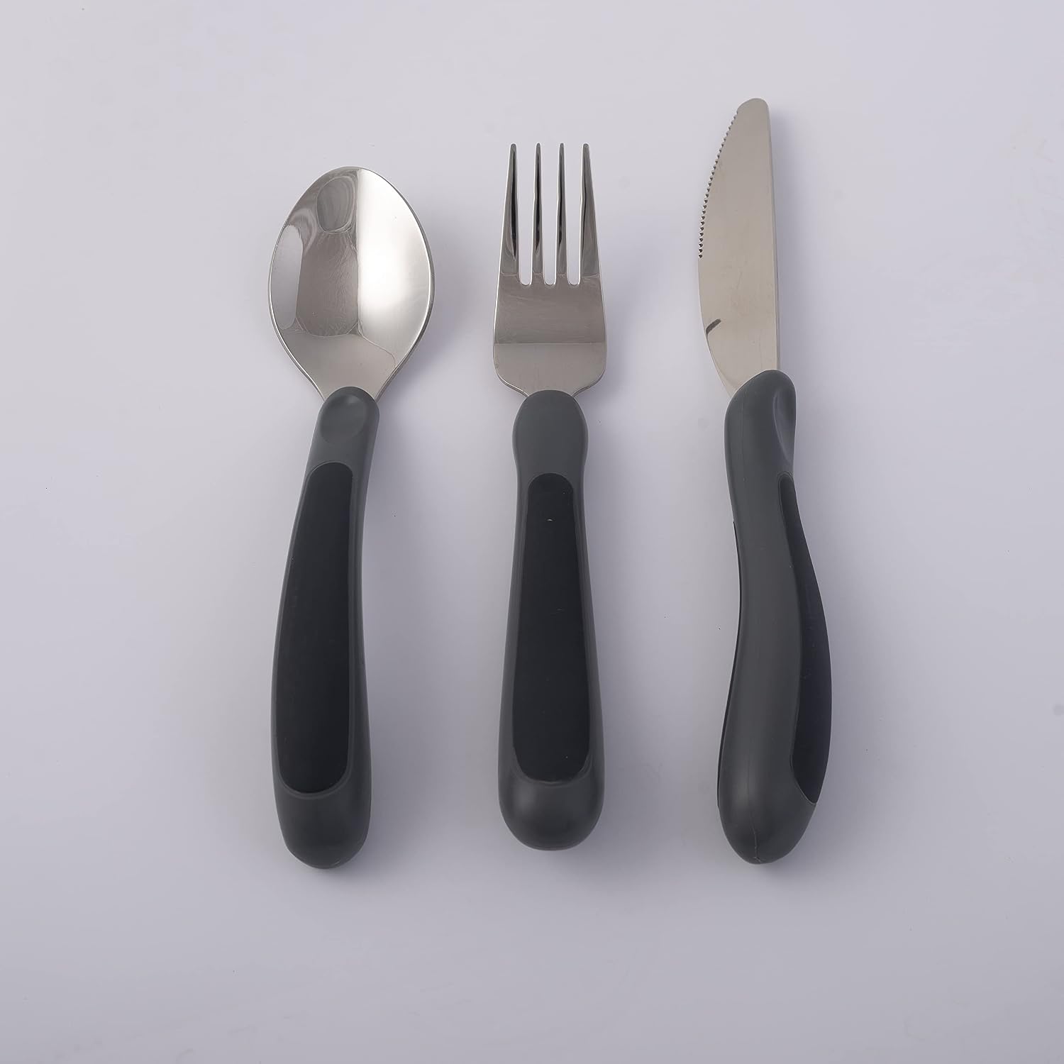 Detalle 2 de NRS Healthcare P42392 Kura Care Easy Grip Adult Cutlery Set, Stainless Steel