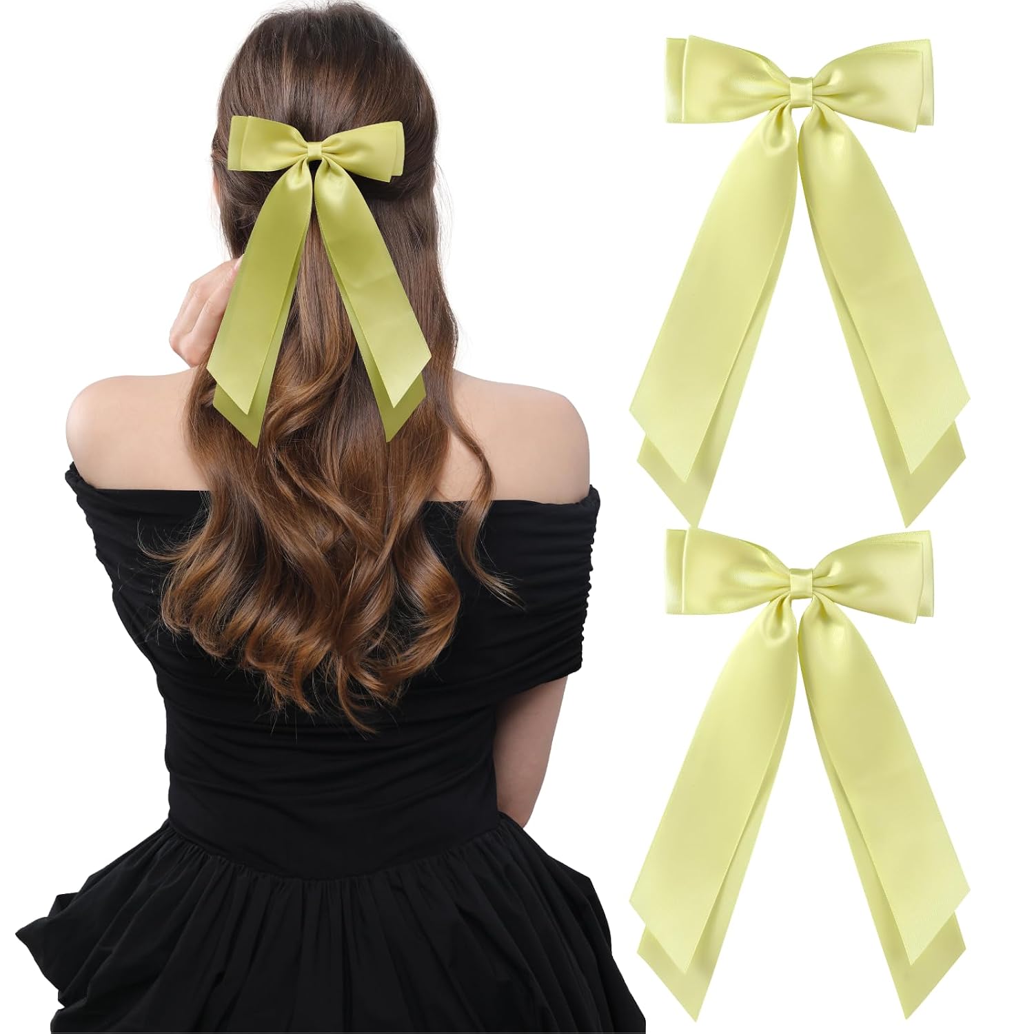 Detalle de LuSeren Satin Hair Bow Clips