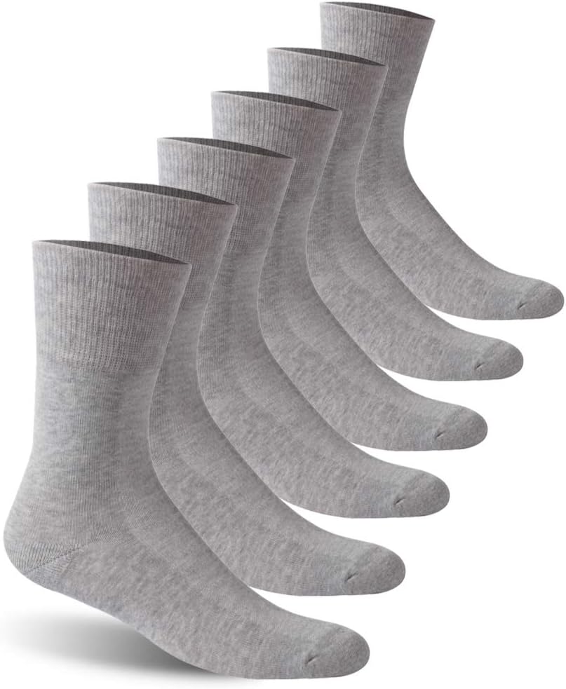 Detalle de Facool Diabetic Socks: Non-Binding, Loose Top Cotton Socks for Comfort and Circulation (6 Pairs, M/L/XL)