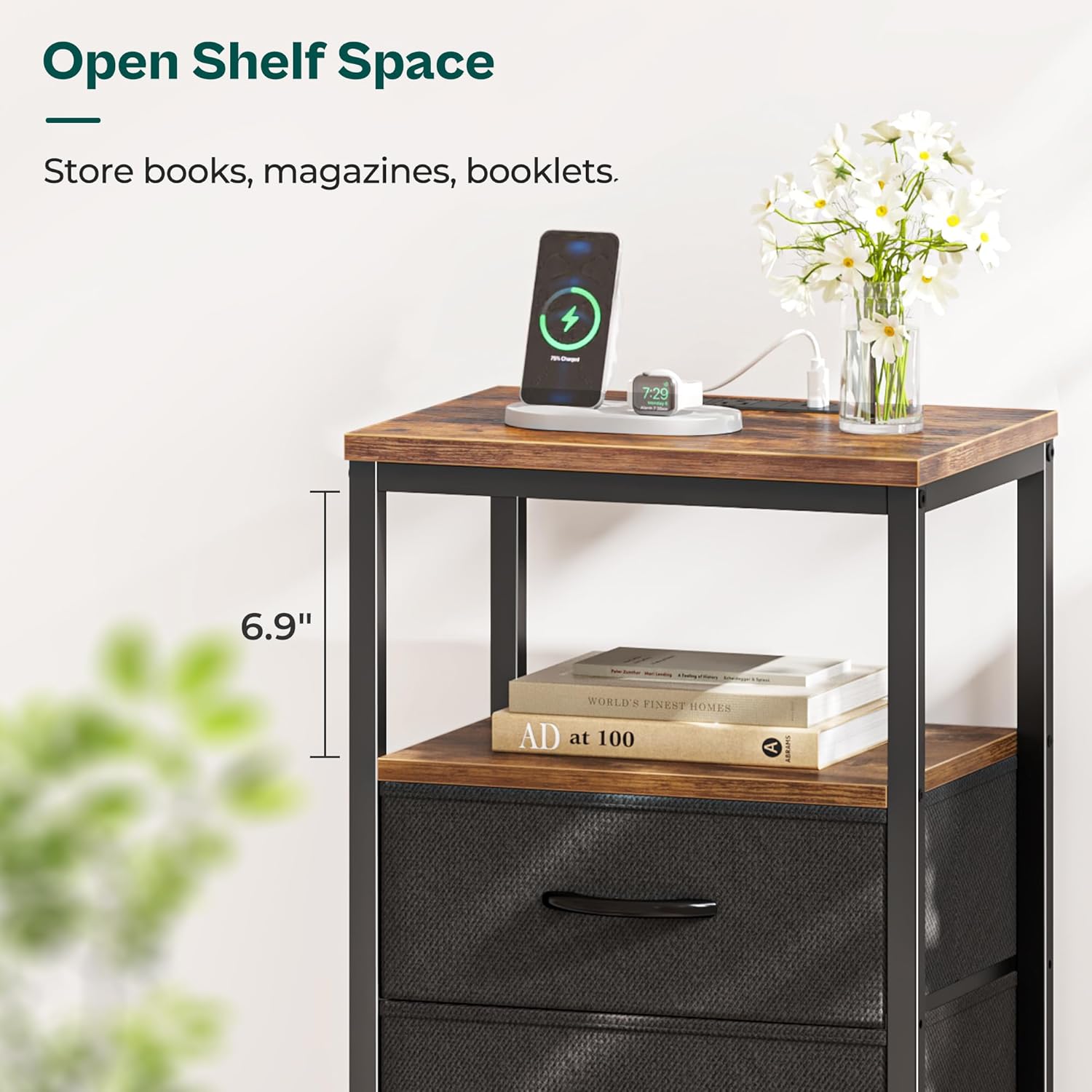 Thumbnail 6 de Huuger Nightstand with Charging Station