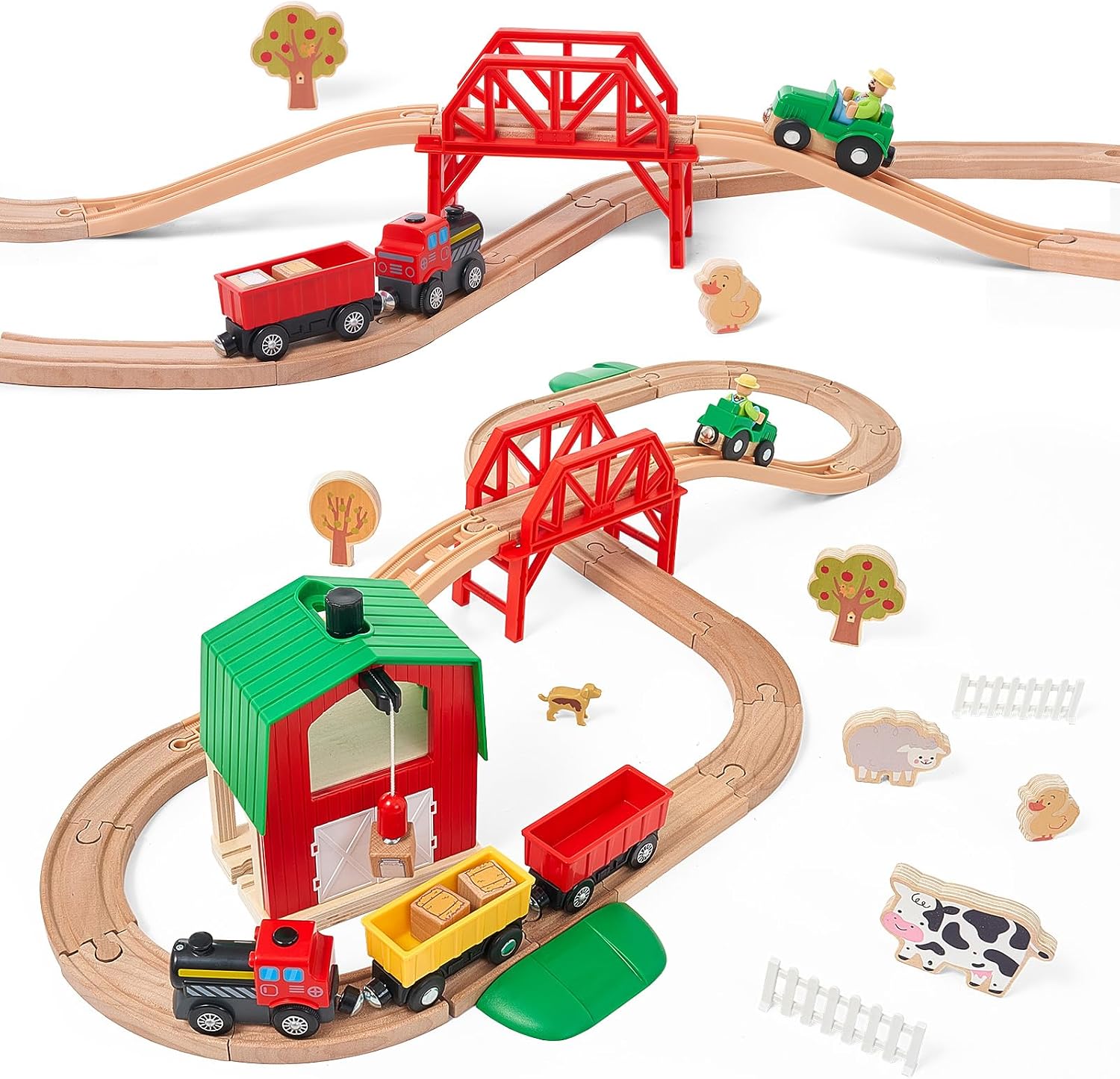 Detalle 2 de Holzeisenbahn Farm Achterbahn 42-teilig