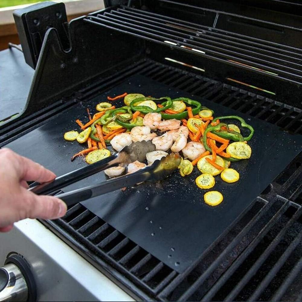 Detalle de Grillmatte-Set 5er, 60 × 40 cm – Wiederverwendbare Grillmatten für Gas-/Elektro- und Holzkohlegrill