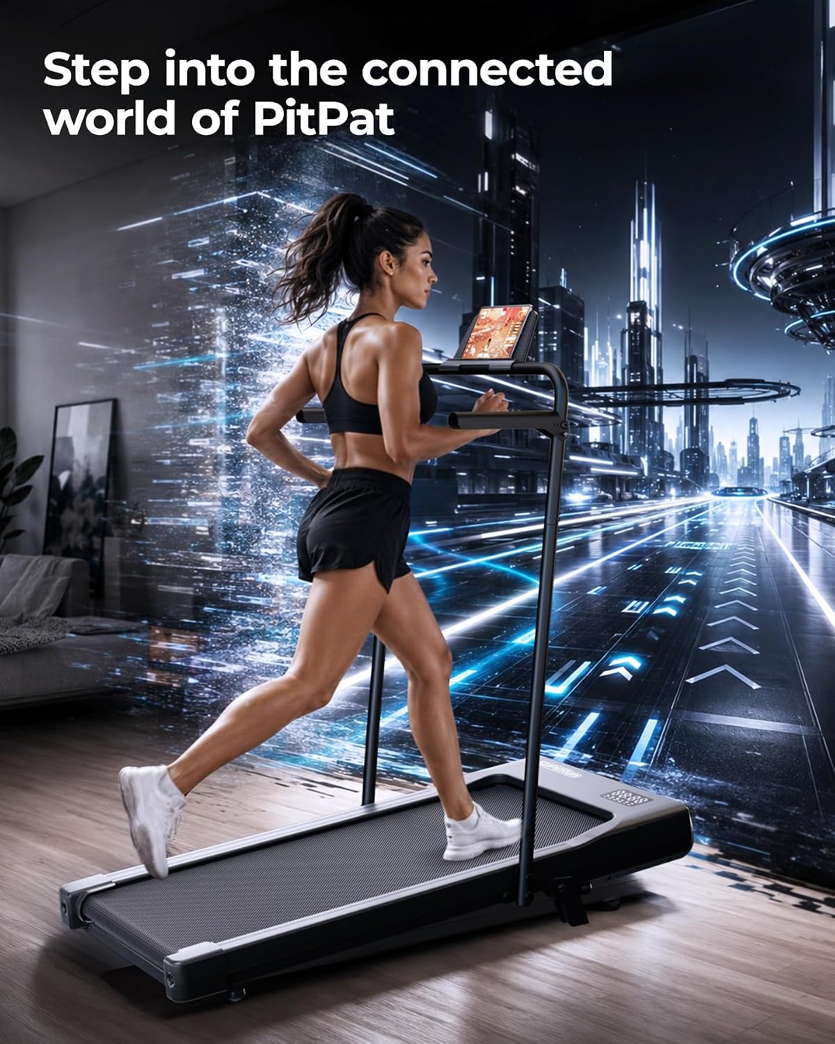 Detalle de Superun BA09-F4 Walking Pad Treadmill, 6% Incline, 2.5 HP, 0.6–3.8 MPH