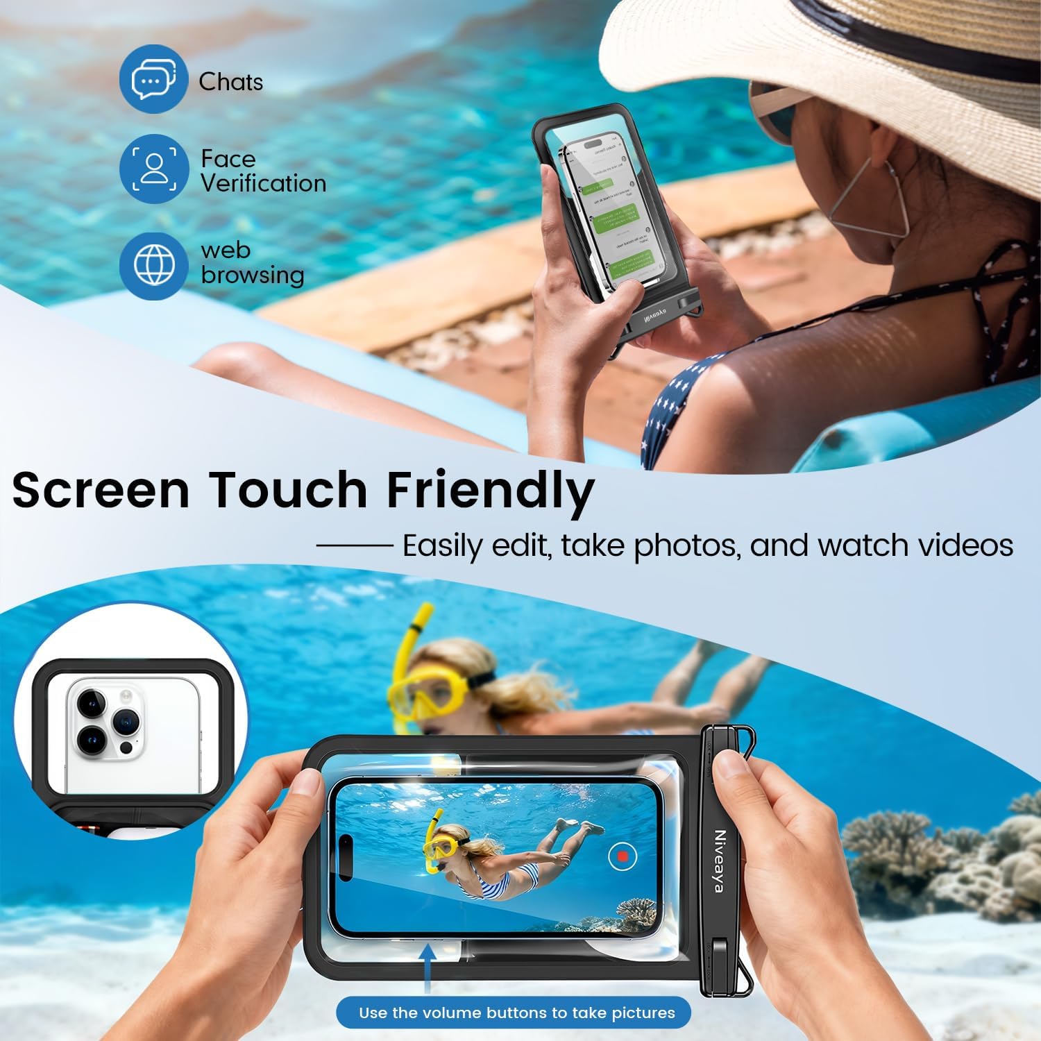 Thumbnail 6 de Niveaya Floatable Waterproof Phone Pouch 8.5 inch