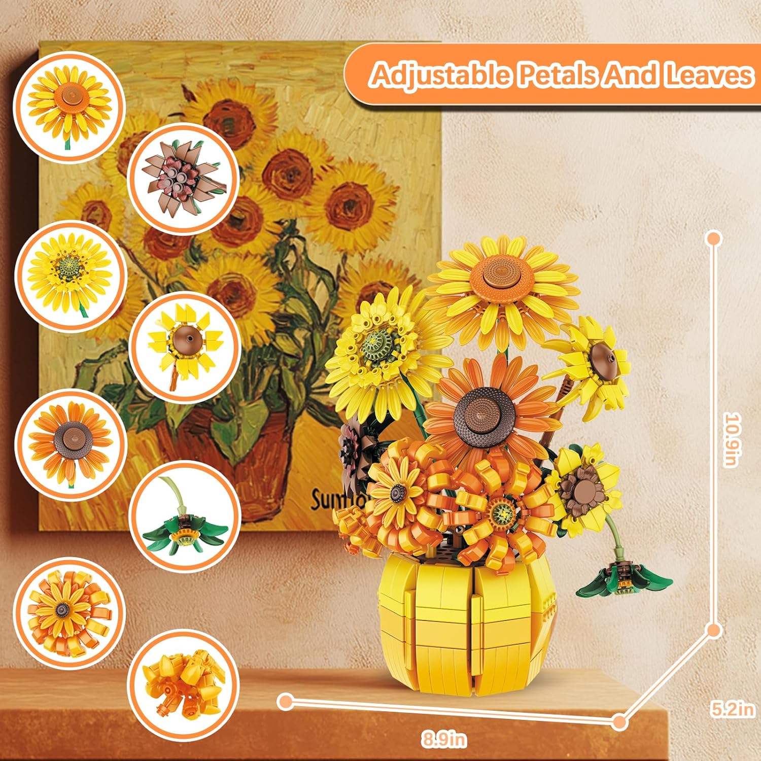 Detalle 2 de Set di costruzione girasoli 1.009 pezzi per adulti