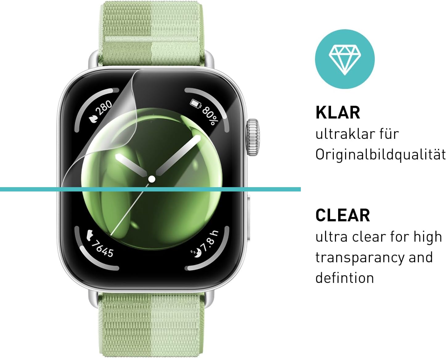 Thumbnail 1 de SmarTect TPU Screen Protector for Huawei Watch Fit 3, 3-Pack, Clear Full Coverage