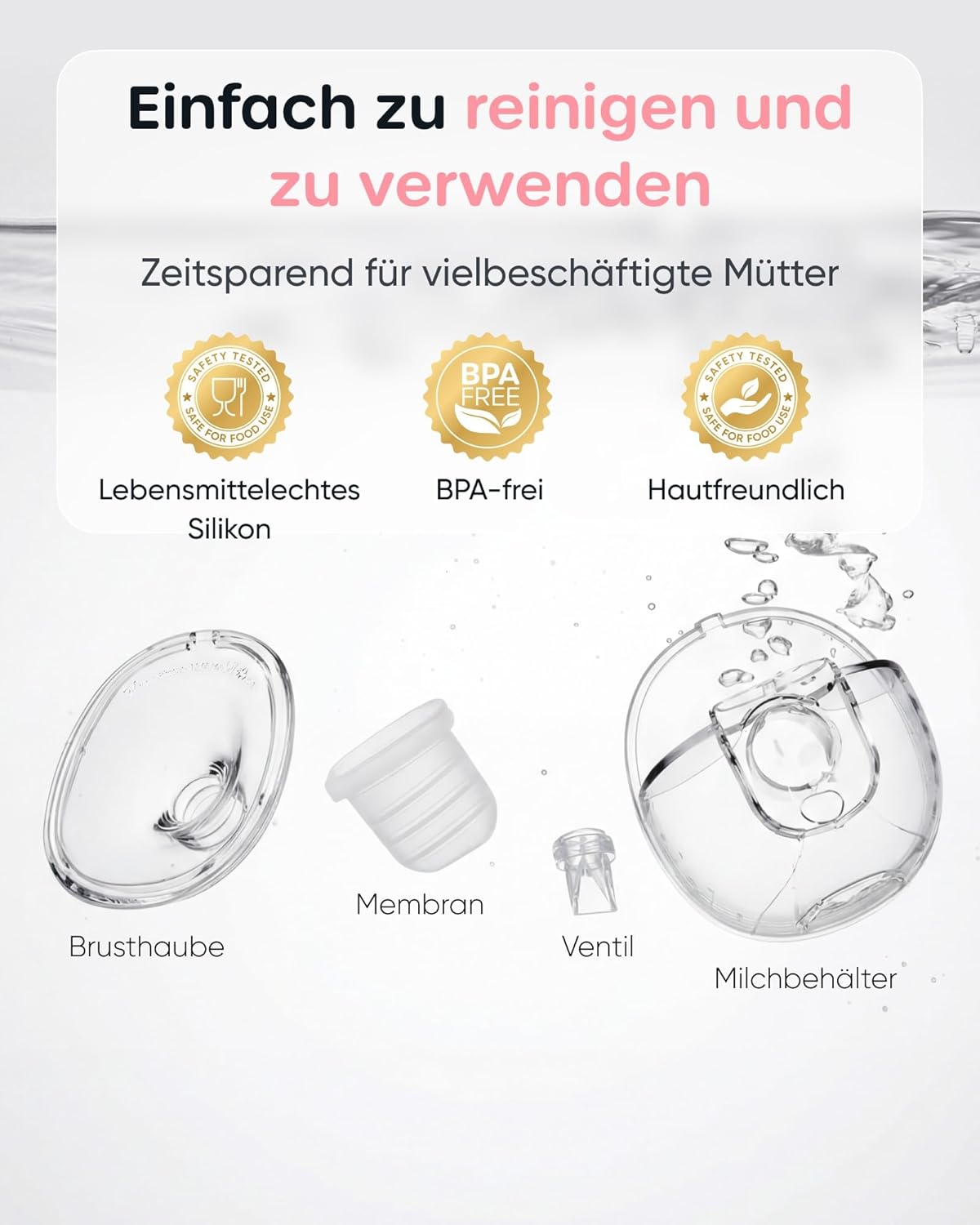 Thumbnail 2 de Nuliie Milchpumpe elektrisch tragbar S32 – freihändig mit 4 Modi und 9 Stufen, 13/15/17/19/21/24 mm Komfort-Flansch