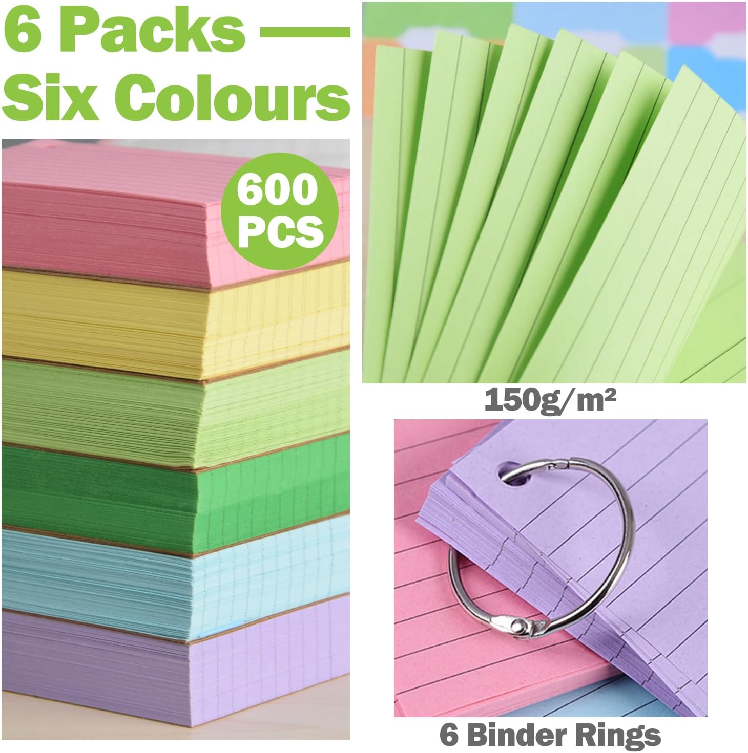 Detalle 2 de Vakki 600 pcs Revision Cards with 6 rings