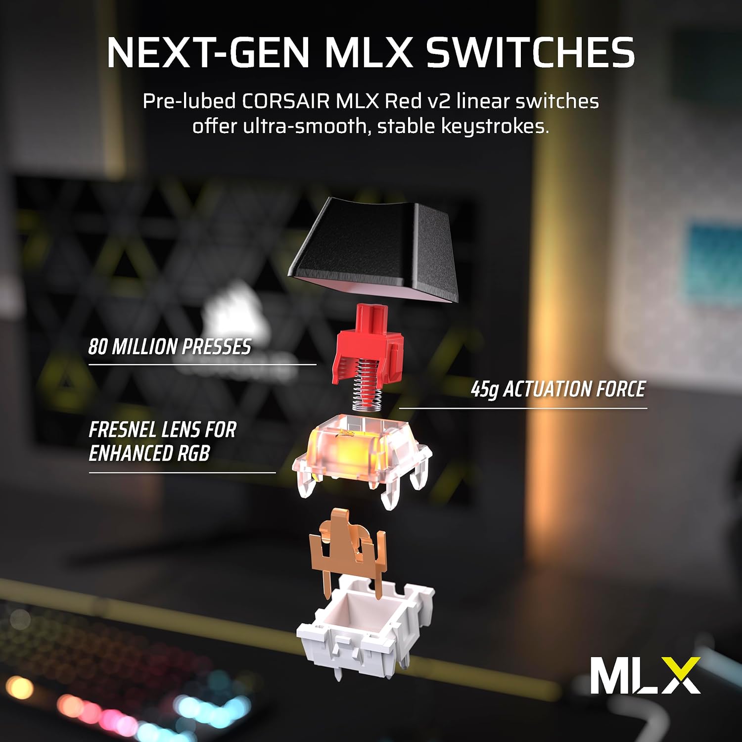 Thumbnail 4 de Corsair K70 CORE TKL RGB Wired Mechanical Keyboard (Pre-Lubed MLX Red v2 Linear, Tenkeyless)