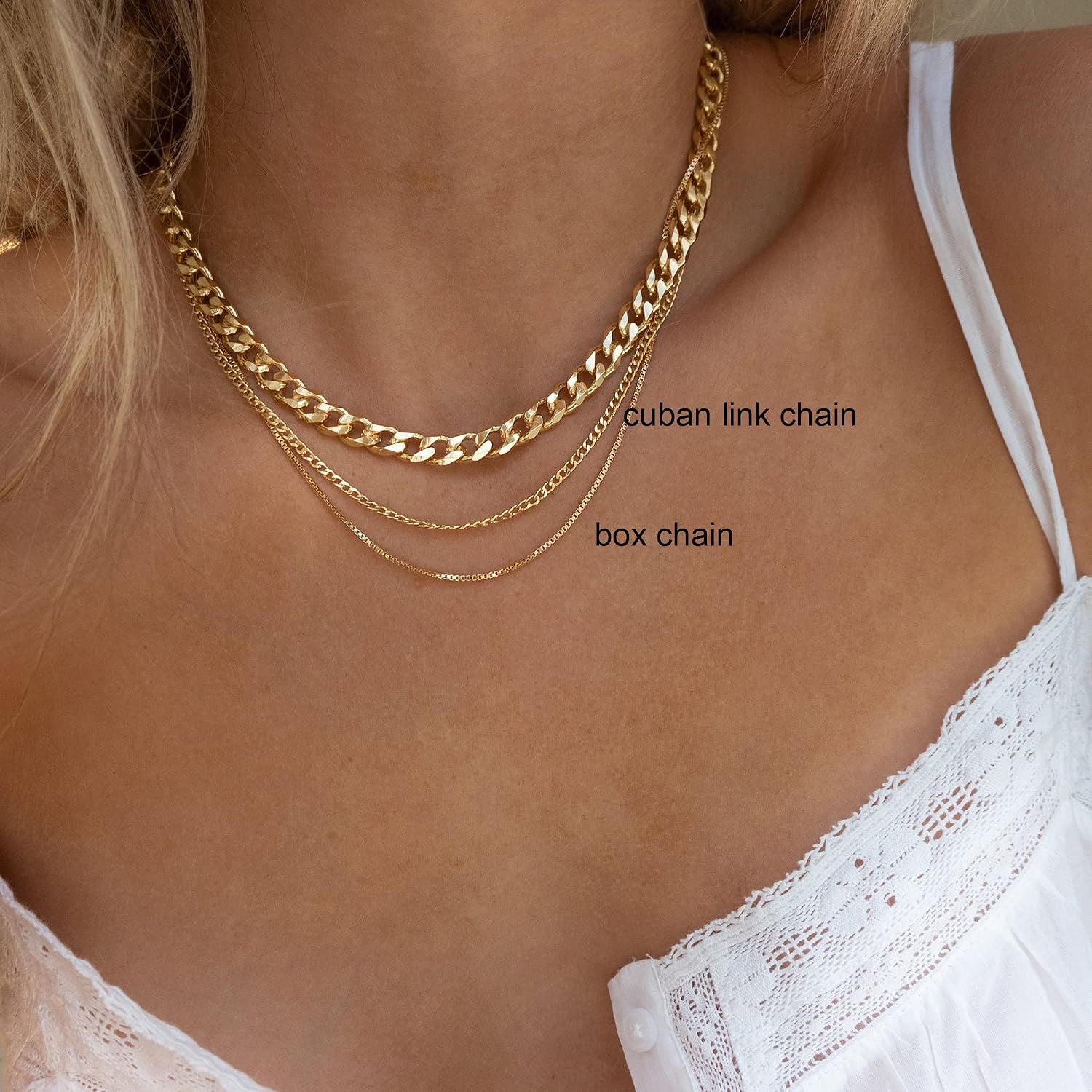 Detalle de Tewiky Gold Chain Necklace, 14K Gold-Plated