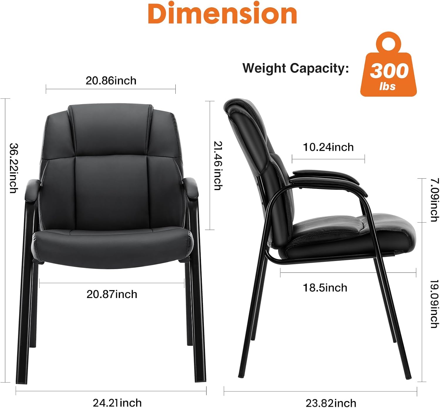 Detalle de Sweetcrispy Waiting Room Chairs, PU Leather