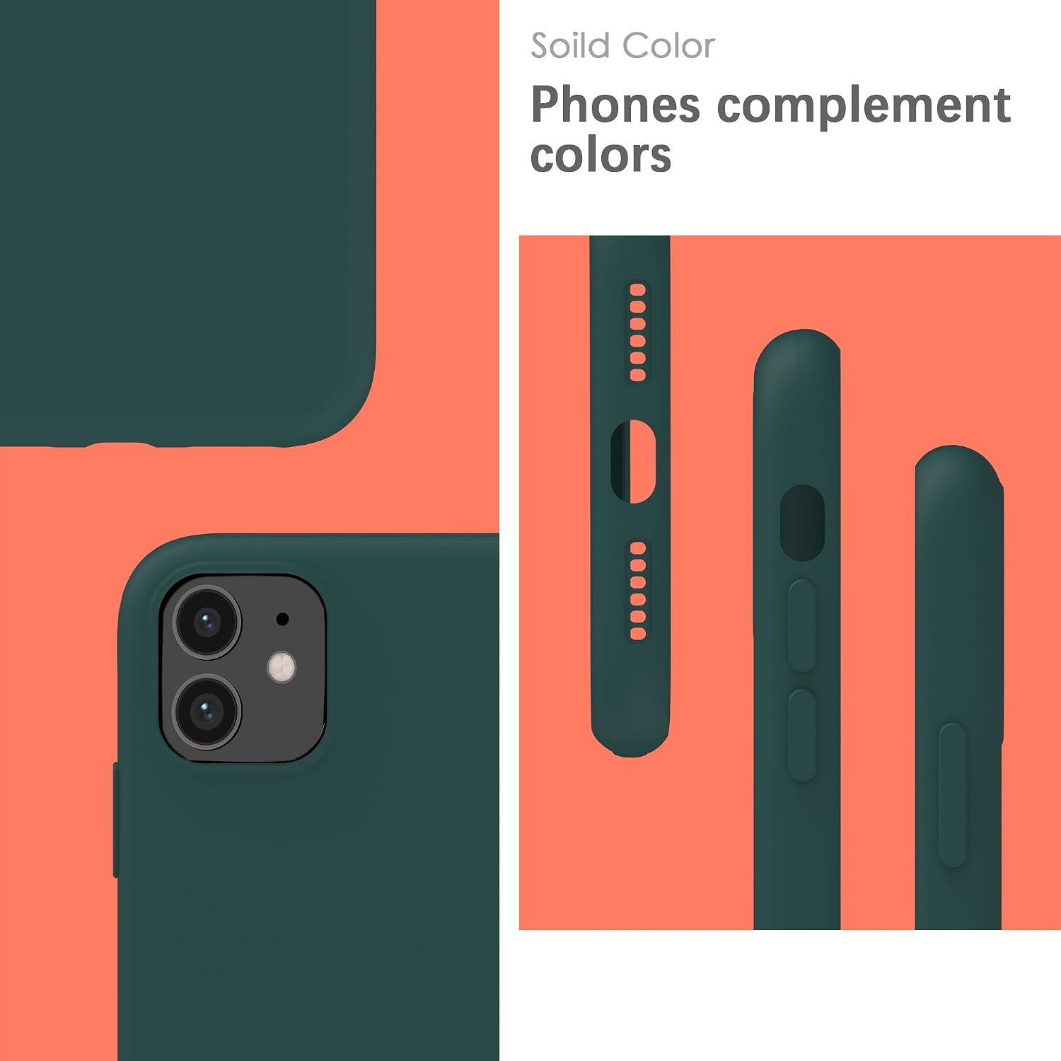 Thumbnail 2 de YATWIN Silicone Case for iPhone 11 (Dark Green) — soft-touch, shockproof & full-body protection
