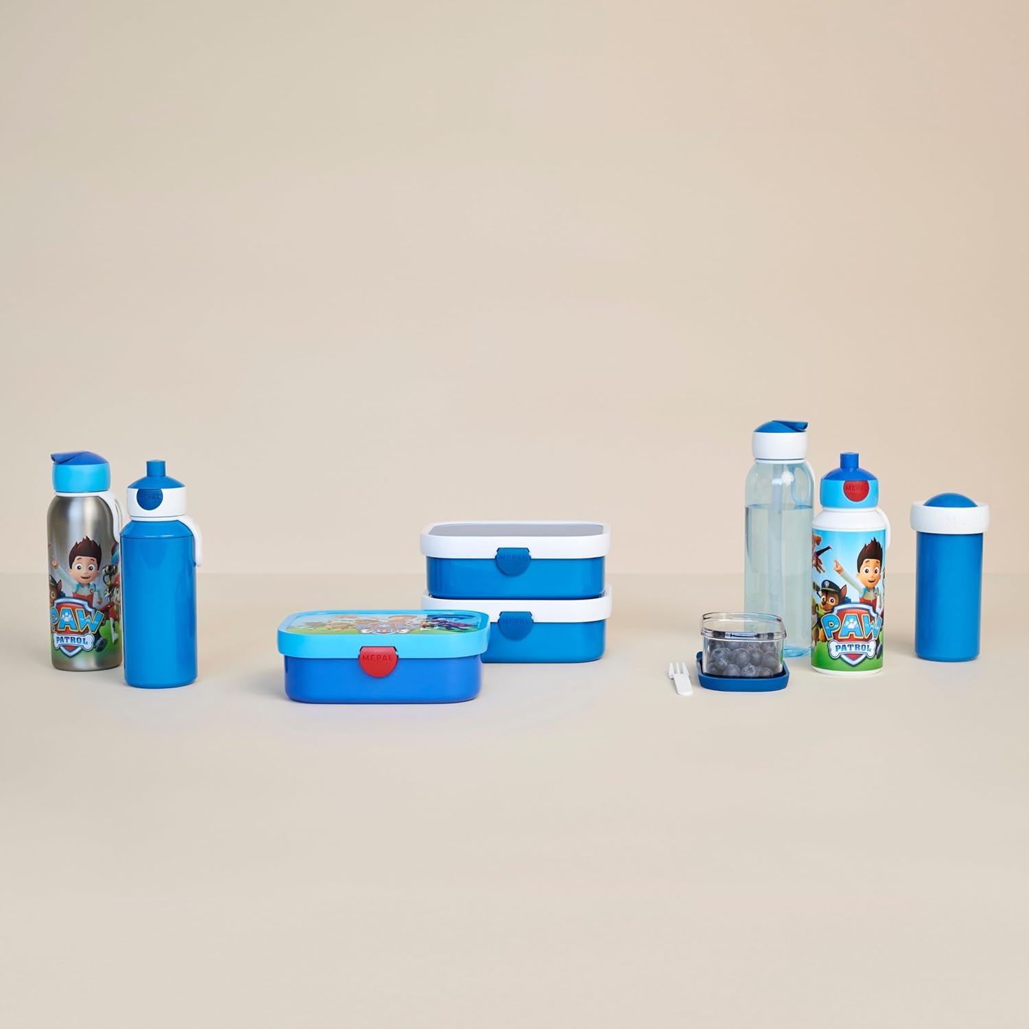 Detalle 2 de Mepal Pausenset Campus Little Dutch – Pop-up Trinkflasche & Bento Lunchbox, Forest Friends, 400 ml + 750 ml
