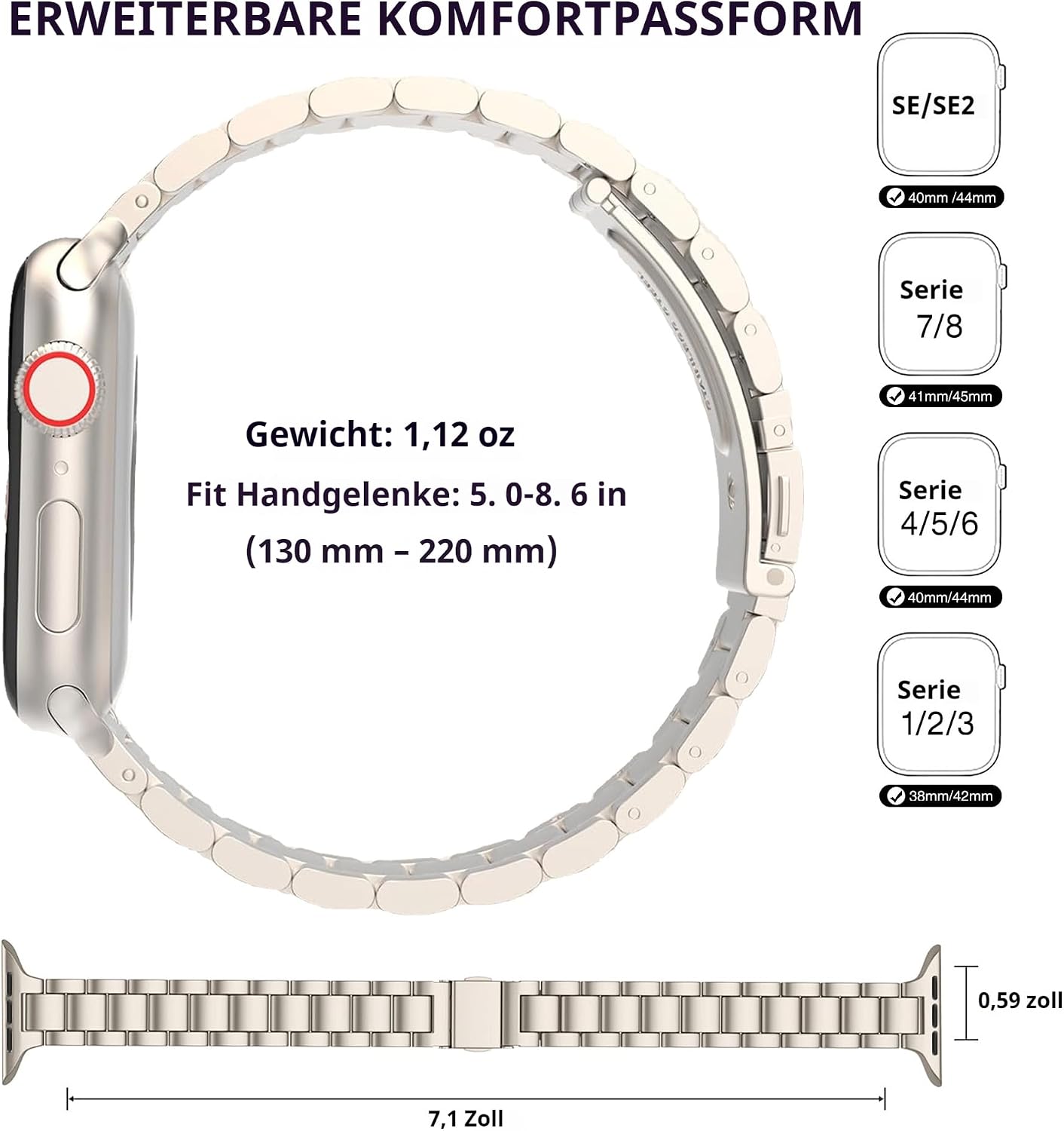 Thumbnail 4 de Apple Watch Schlankes Metallarmband 38–46 mm