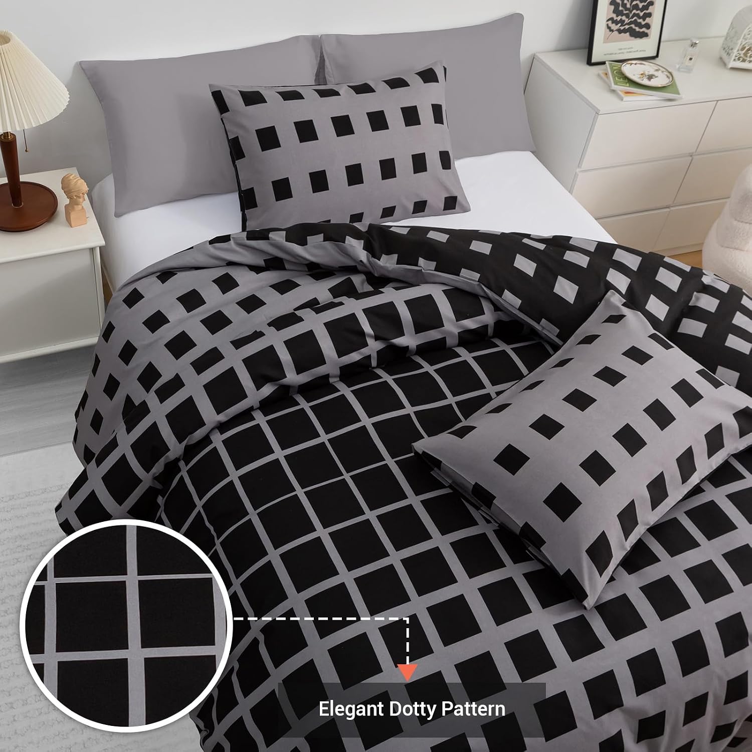 Detalle 1 de Grace King Size Duvet Cover Set (230 x 220 cm) – Premium Microfibre, Hypoallergenic Reversible Cover With Zipper