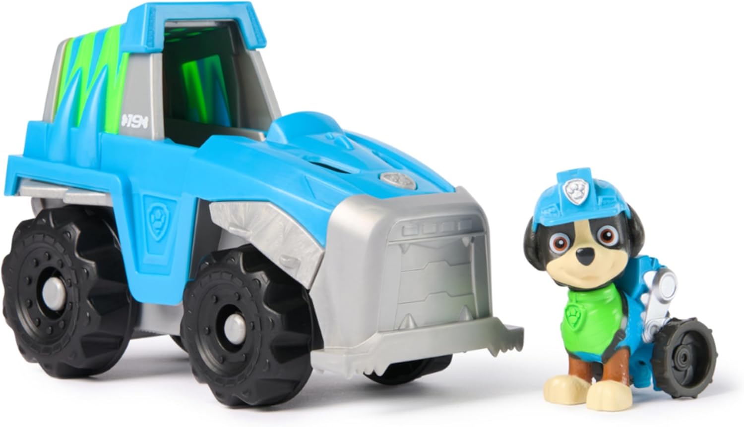 Detalle de Paw Patrol Dino Rescue: Veicolo Rex con personaggio Action Figure e rampa mobile