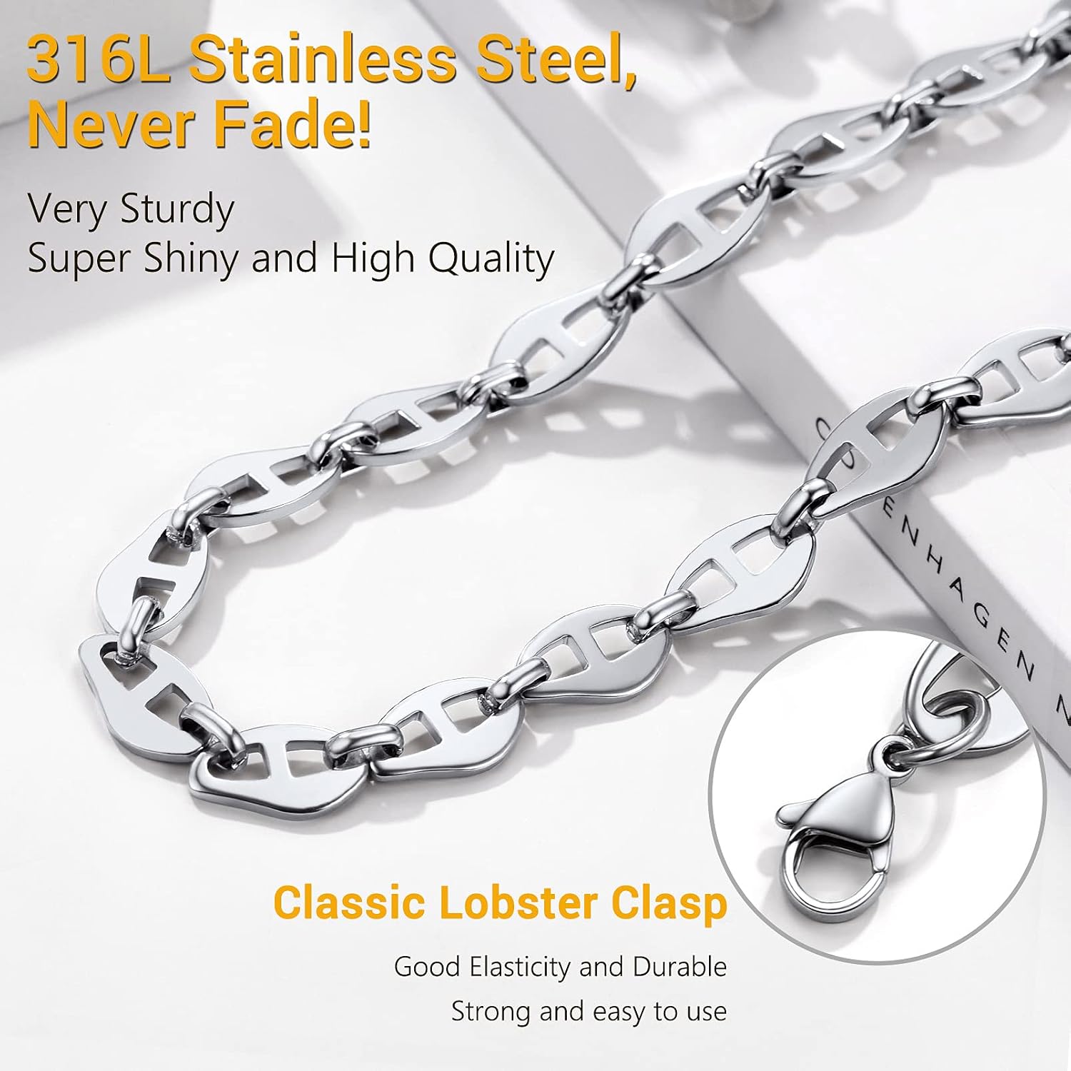Thumbnail 2 de PROSTEEL Chaîne Collier Courte Femme Acier Inoxydable Plaqué Or