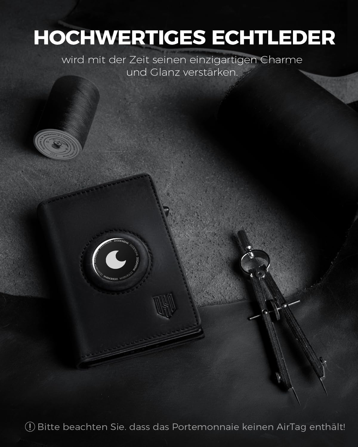 Thumbnail 4 de DODENSHA Airtag 2 Wallet Herren mit XL Münzfach und RFID-Schutz – Smart Wallet im Kartenetui-Design