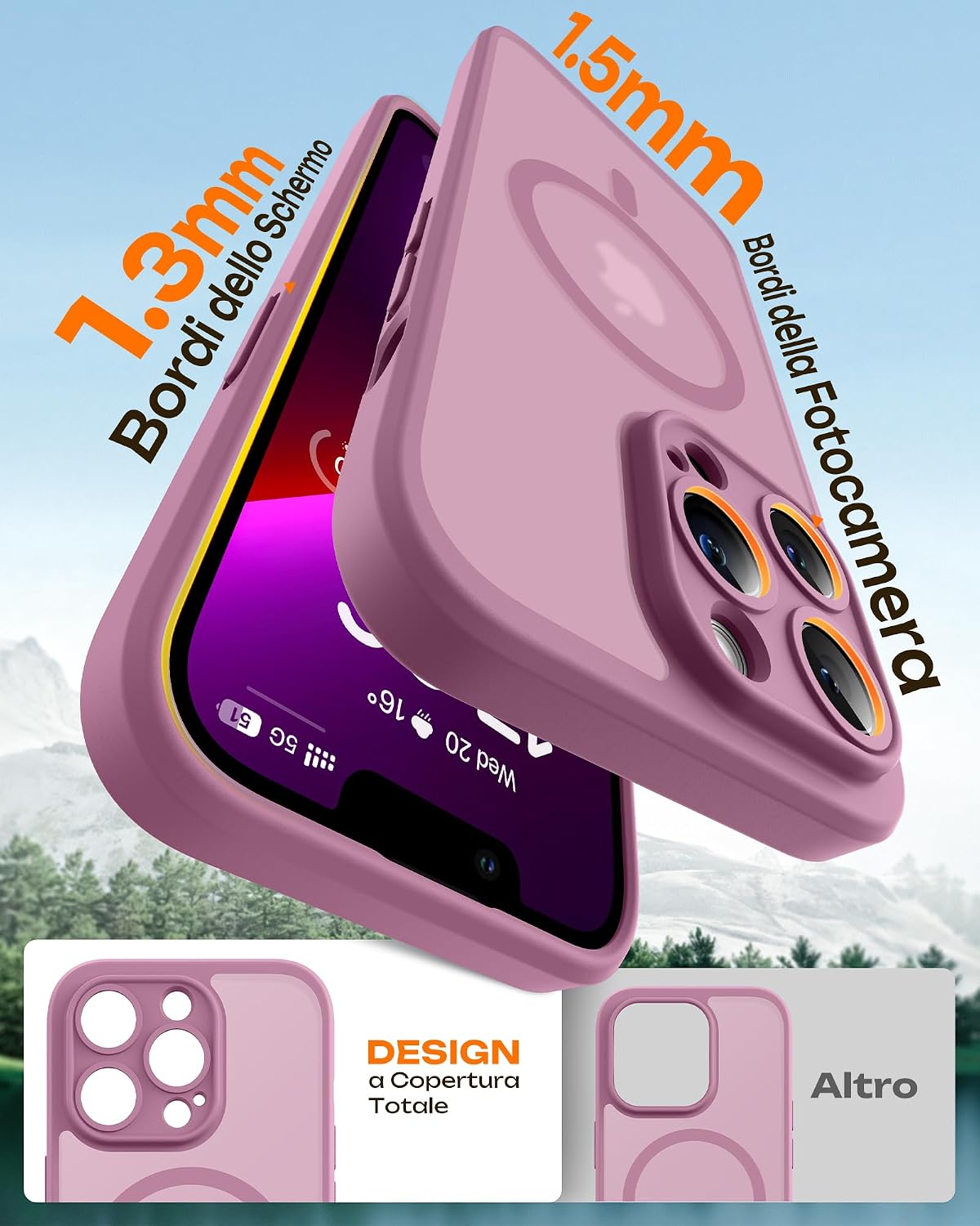 Thumbnail 5 de TOCOL Cover Magnetica per iPhone 13 Pro 6,1 Pollici Lilla