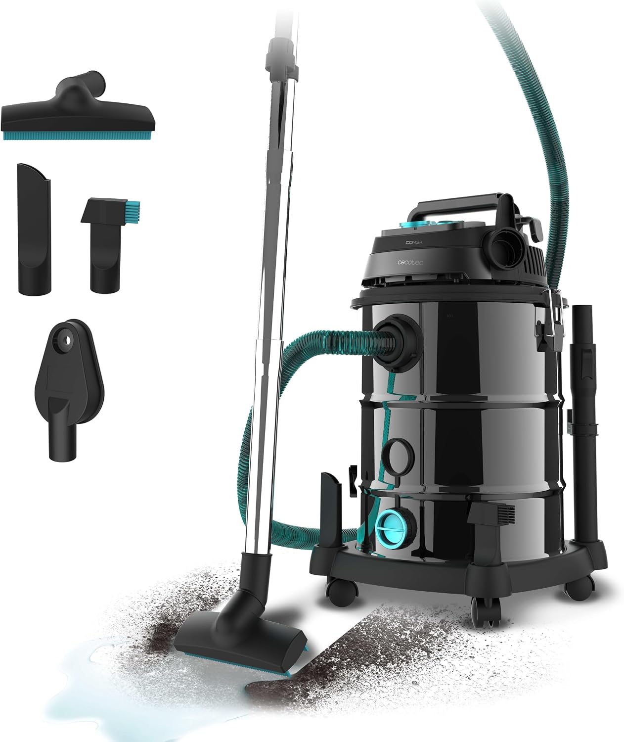 Detalle de Cecotec Conga Rockstar Wet & Dry Steel Pro 1600 W aspirador 30 L