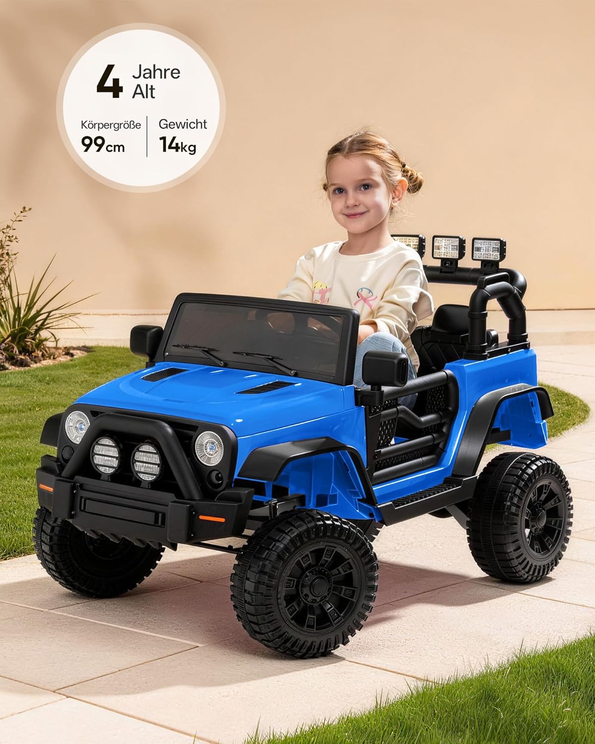 Thumbnail 1 de Outfunny 12V Elektroauto für Kinder (mit Fernbedienung & LED) – Blau