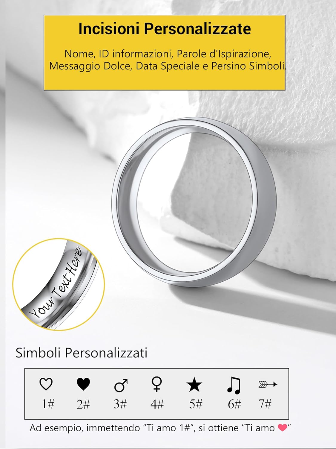 Thumbnail 6 de Anello unisex PROSTEEL in acciaio inox con incisione personalizzabile, finitura sabbiata (oro 18K placcato o nero) – confezione regalo