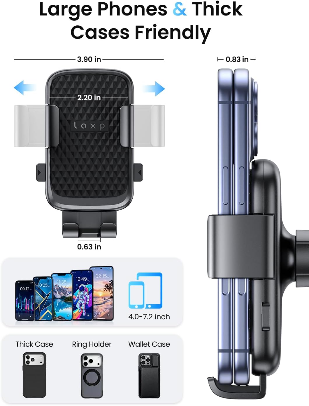 Detalle 2 de LOXP Car Cup Holder Phone Mount for 4.0–7.2-Inch Phones