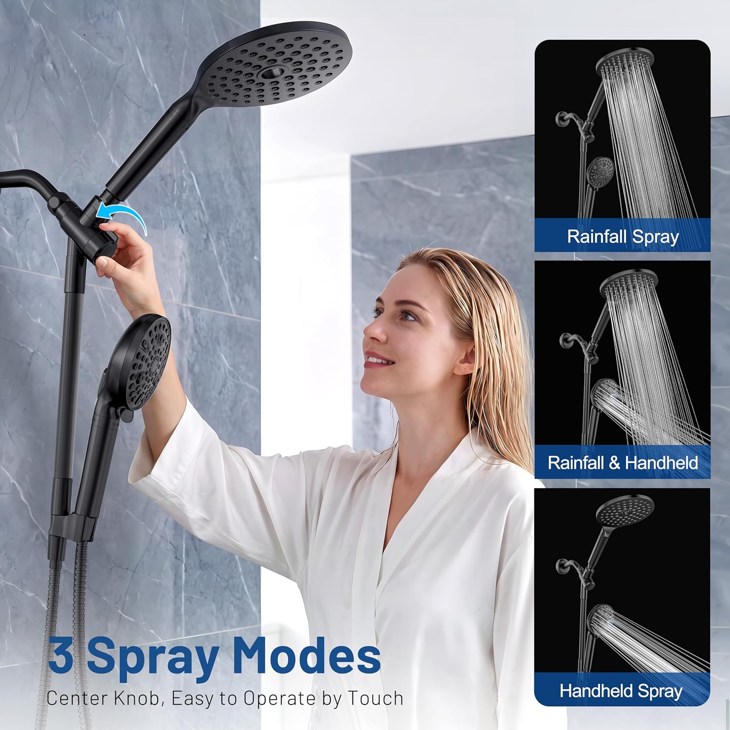 Thumbnail 4 de MakeFit Dual Filtered Rain Shower Head with Hard Water Filter