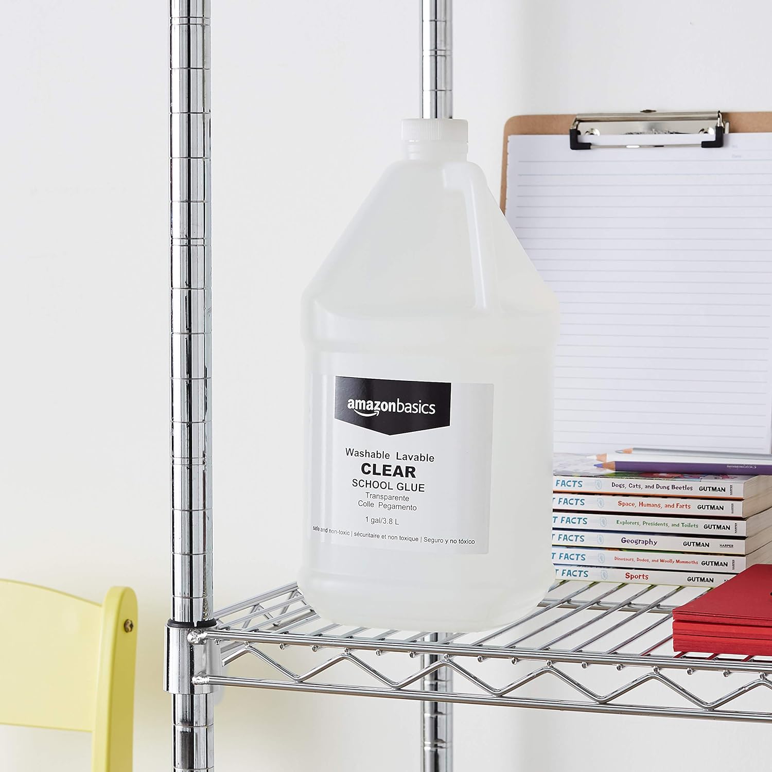 Detalle de Amazon Basics Colle liquide universelle lavable transparente – 3,78 L