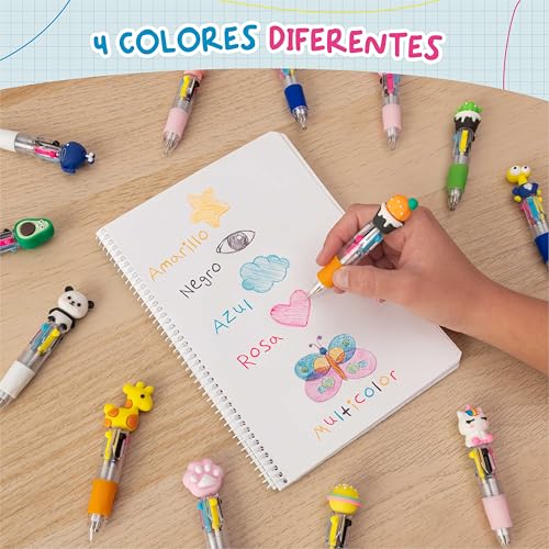 Detalle de BONNYCO Bolígrafos Multicolor Pack de 30 | Regalos de cumpleaños y material para clase