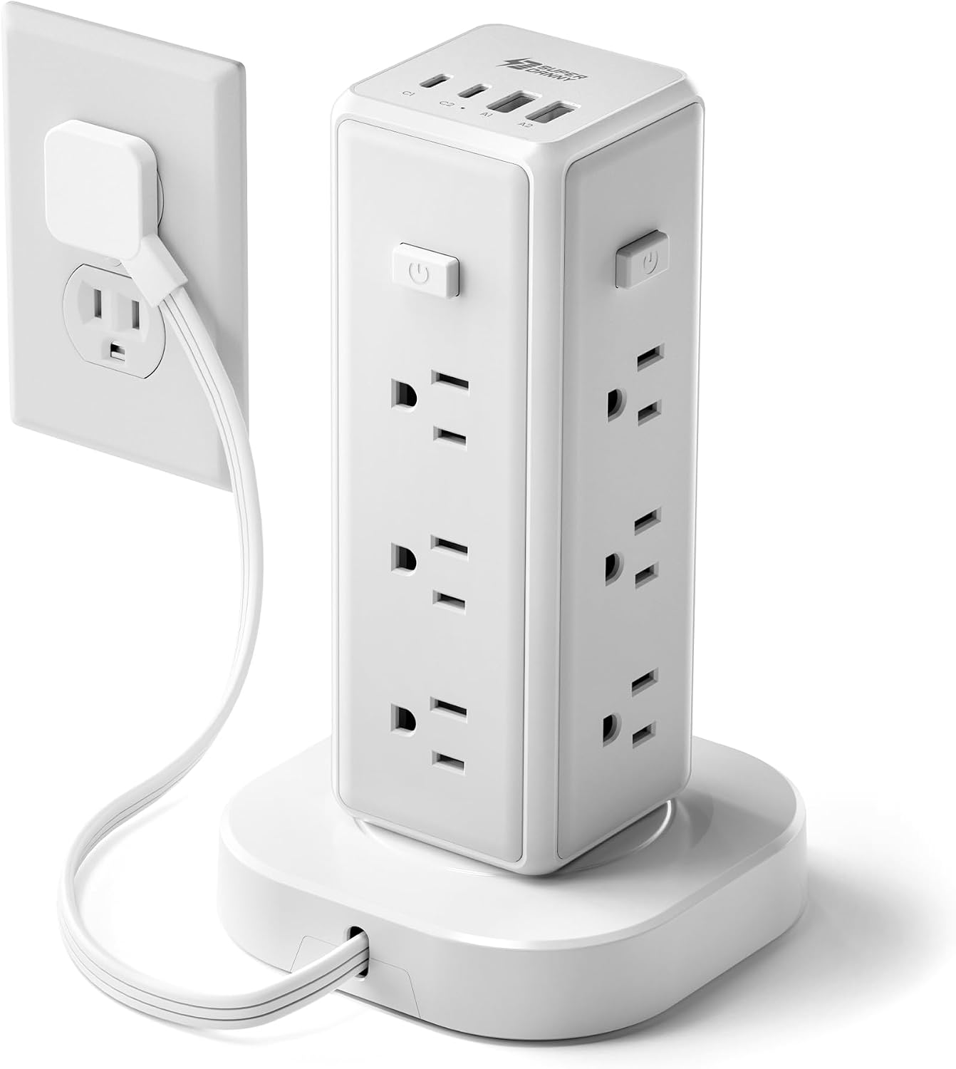 Detalle de SUPERDANNY Tower Power Strip 12 AC Outlets