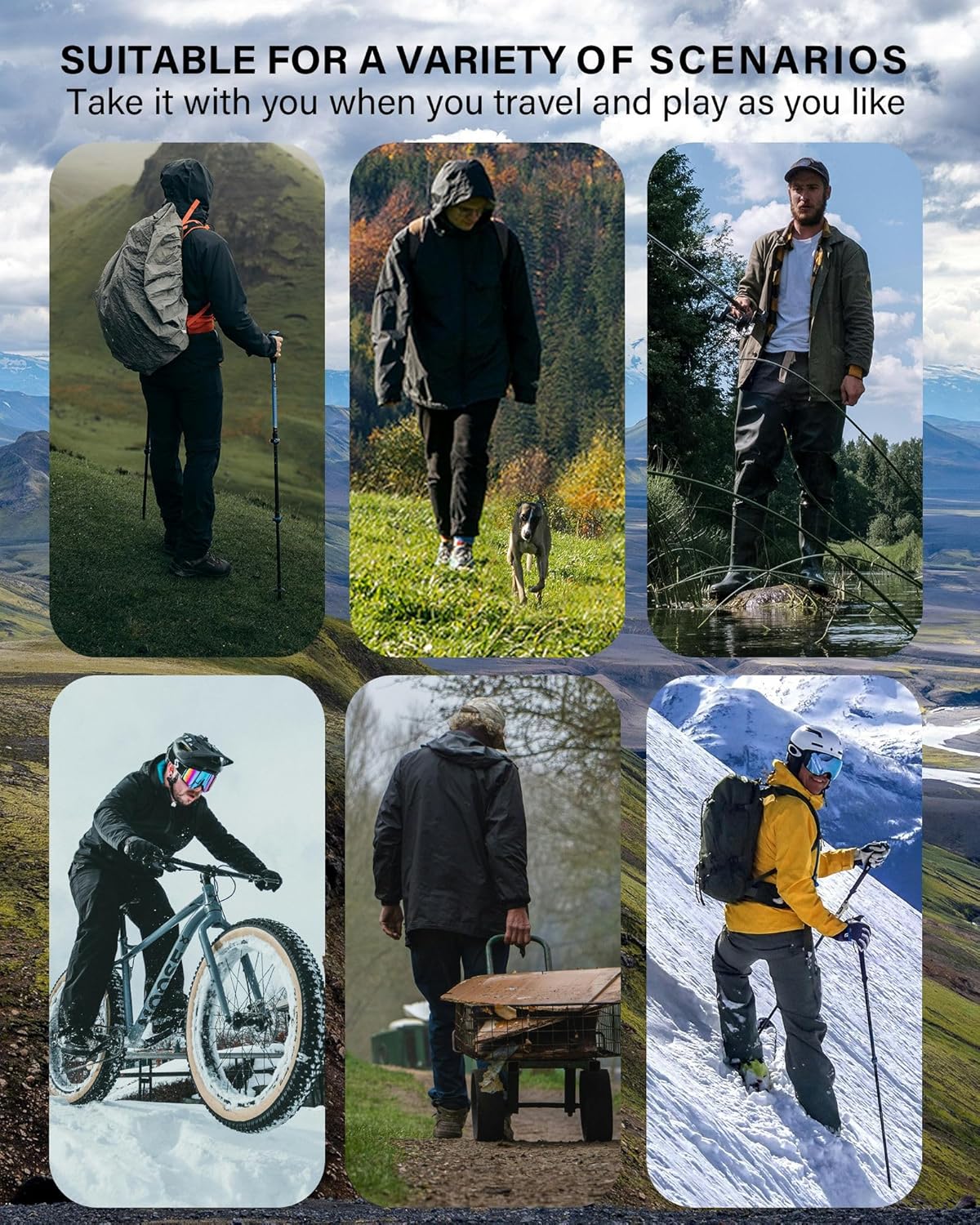 Thumbnail 5 de iCreek Rain Suit Waterproof Hooded Rain Gear Jacket Pants