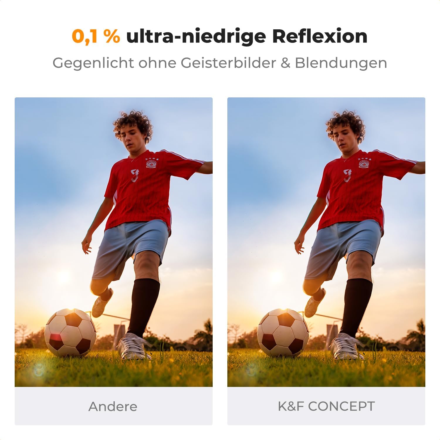 Detalle de K&F CONCEPT Ultra-niedrige Reflexion ND Filter 77mm – Variabler ND2-400 (1–9 Blendenstufen), Nano Xcel