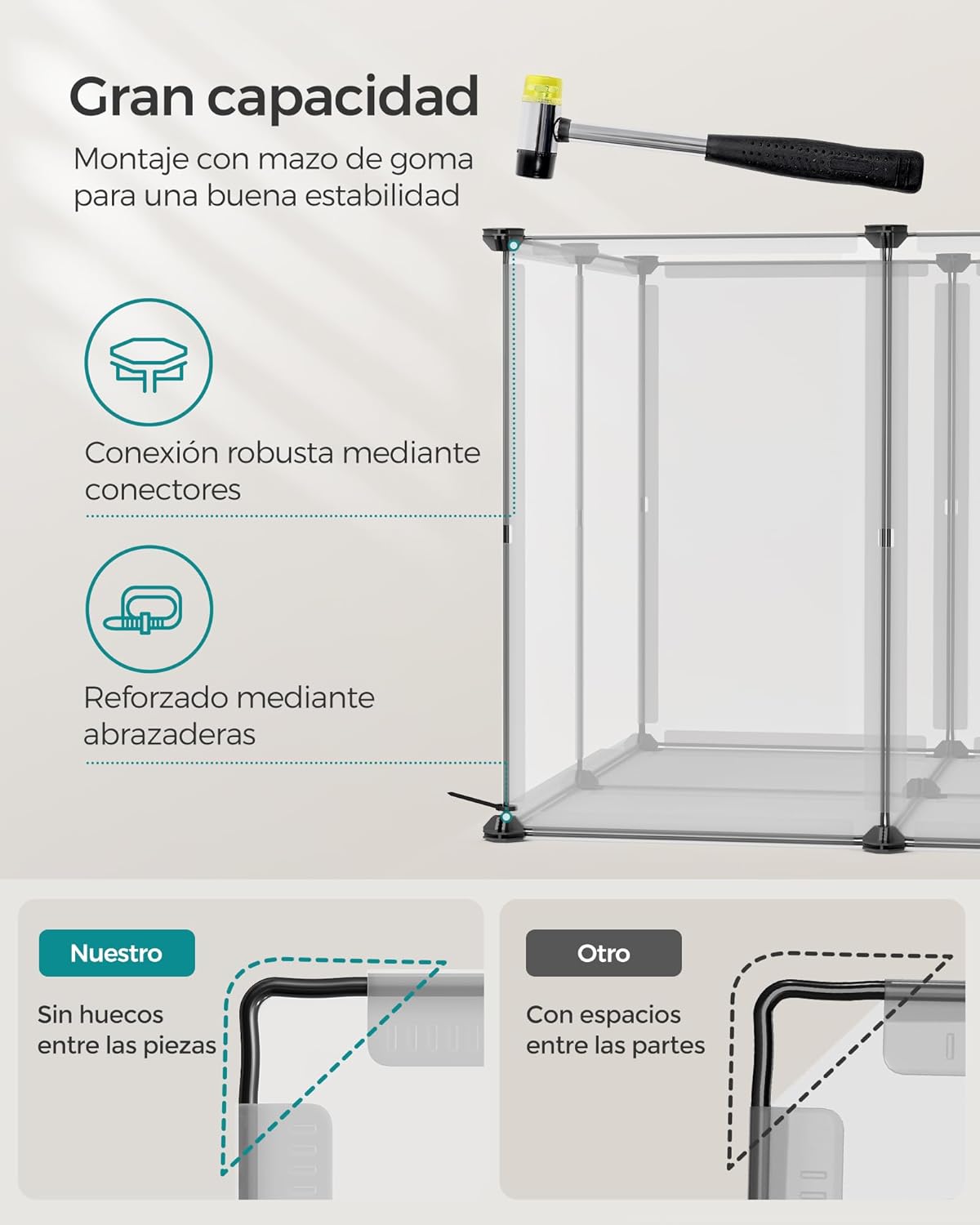 Thumbnail 5 de SONGMICS LPC007W01 Valla para Mascotas 145x72