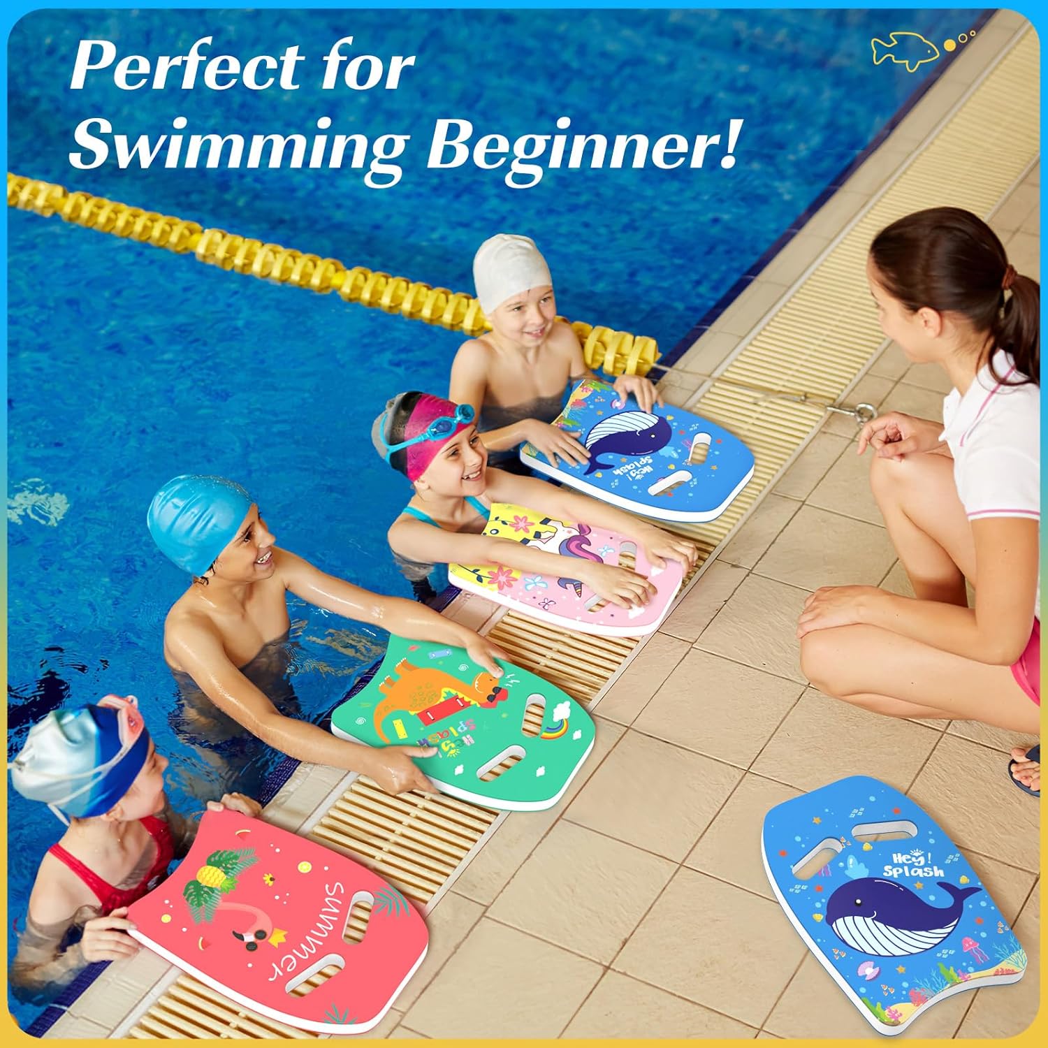 Thumbnail 1 de HeySplash Swimming Kickboard for Kids & Adults – buoyant swim training kick board with easy-grip design