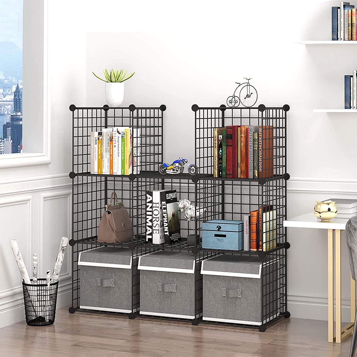 Thumbnail 1 de C&AHOME WSC309B 9-Cube Metal Wire Storage Organizer, Black