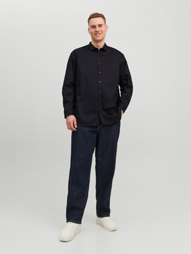 Detalle de JACK & JONES Jprblacardiff Shirt L/S Noos – Camicia Uomo Slim Fit nera, M