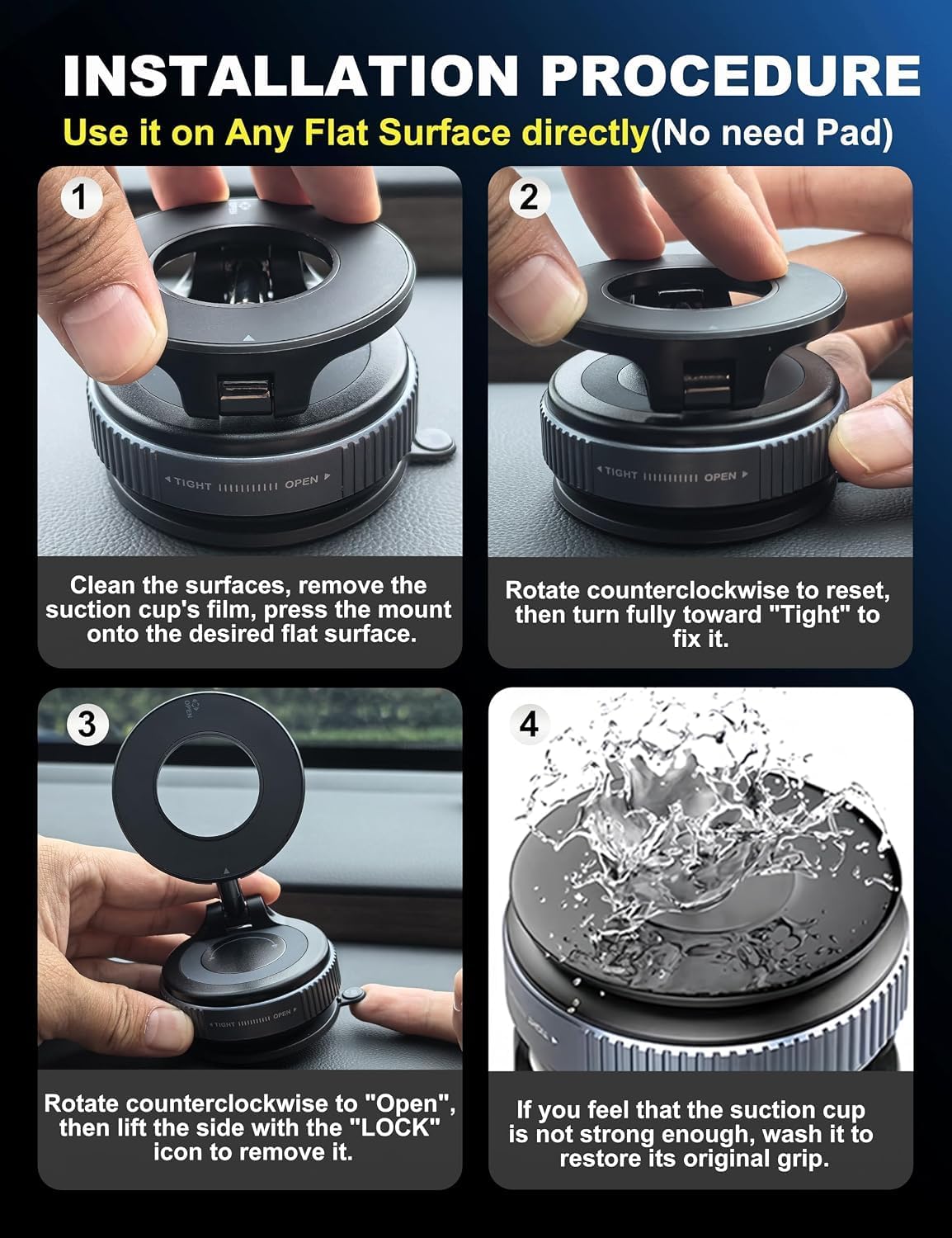 Thumbnail 6 de snanlen Upgraded 360° Nano Gel Magnetic Car Phone Holder